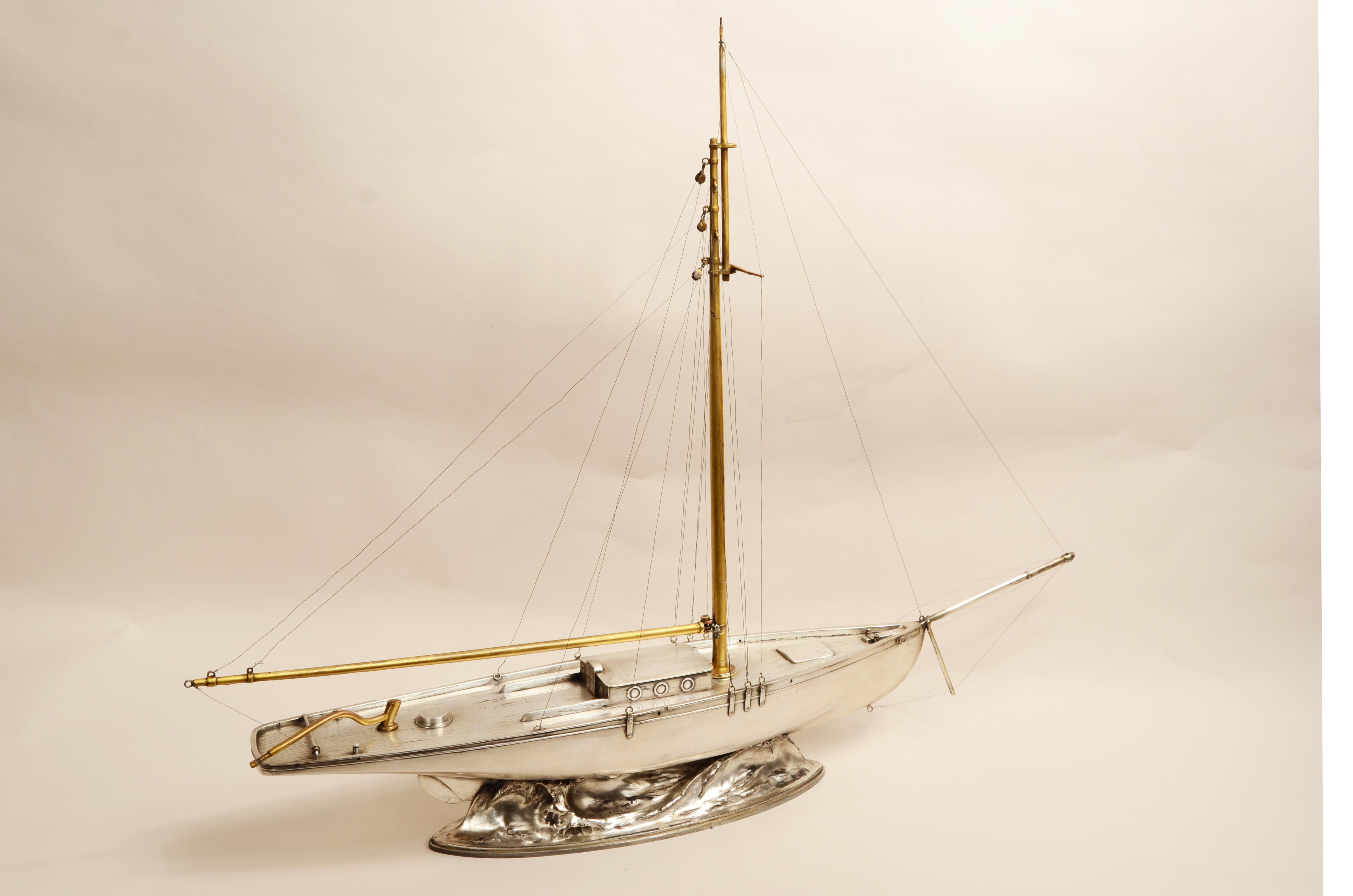 A fine early 20th century model of a white metal Cutter 15