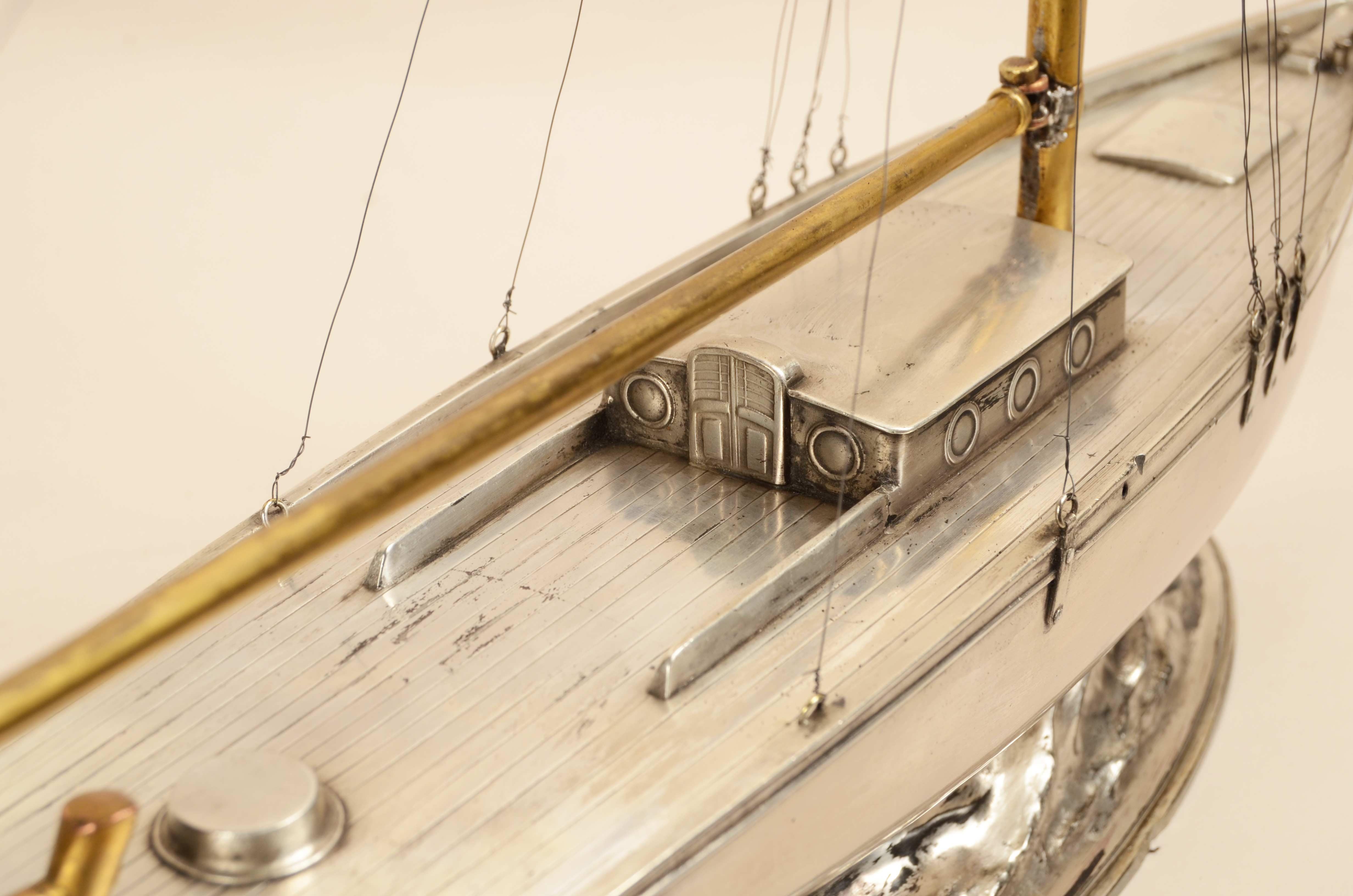 A fine early 20th century model of a white metal Cutter 2