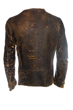 Un solo mondo, distressed leather jacket