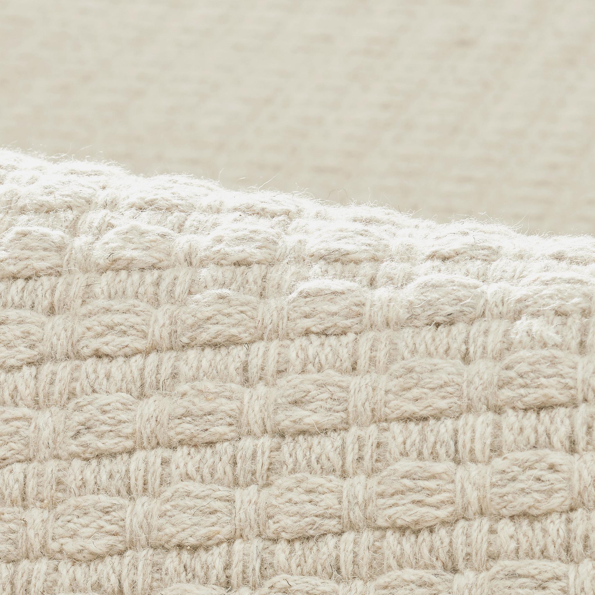 Una 6X9ft Ecru Wool Belt Texture Design Luxury Handwoven Rug In New Condition For Sale In New York, NY