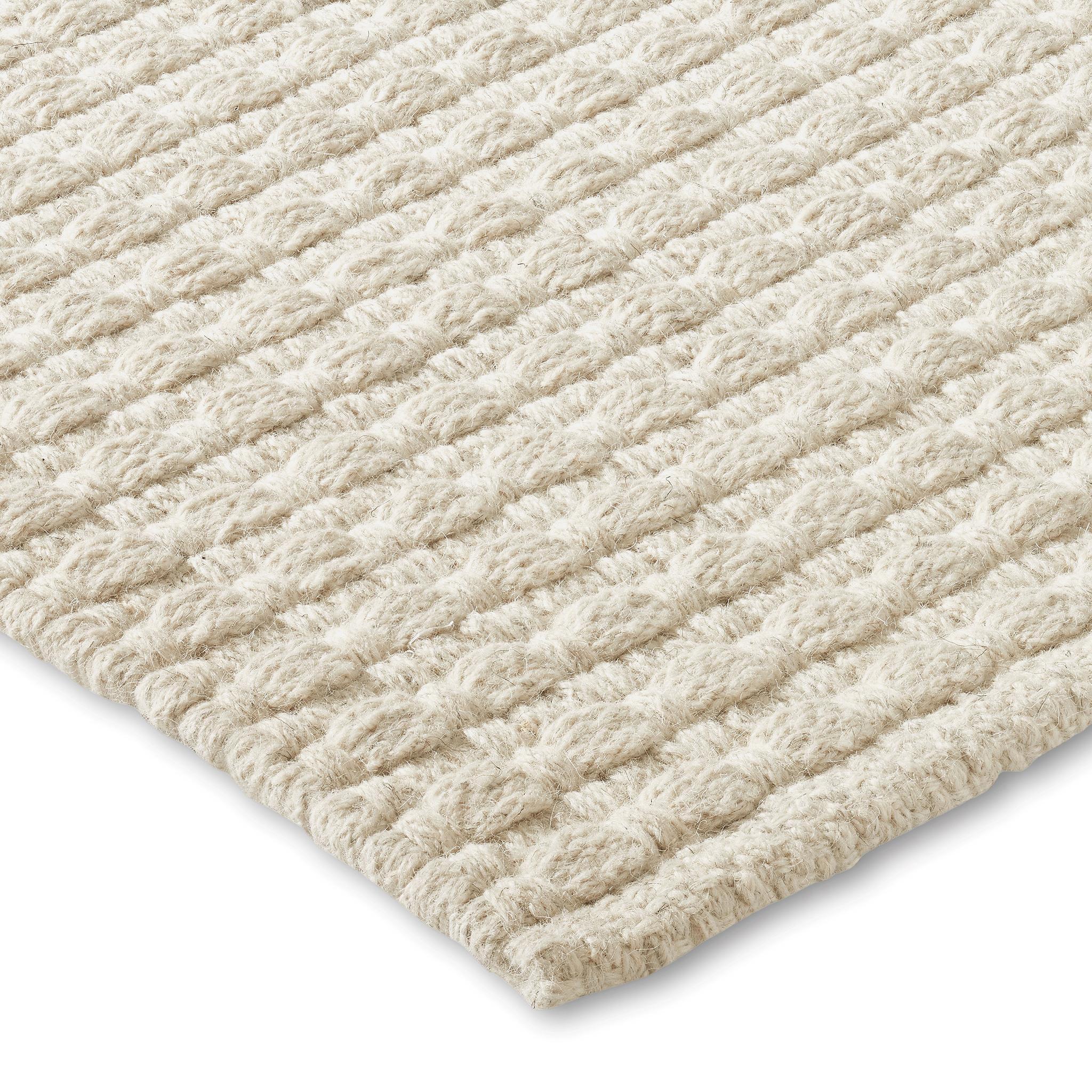 Una 6X9ft Ecru Wool Belt Texture Design Luxury Handwoven Rug For Sale 1