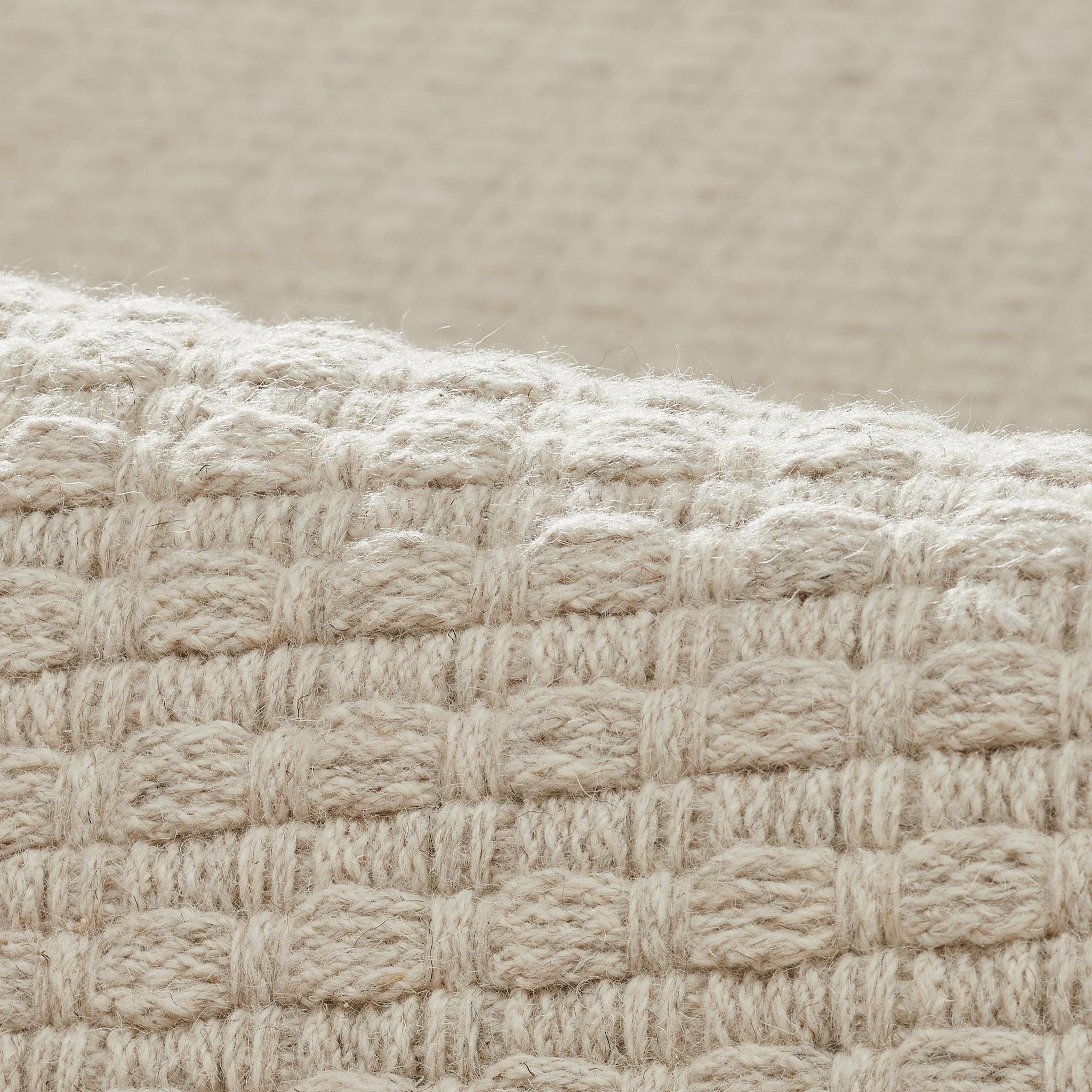 Una 8X10ft Ash Wool Belt Texture Design Luxury Handwoven Rug In New Condition For Sale In New York, NY