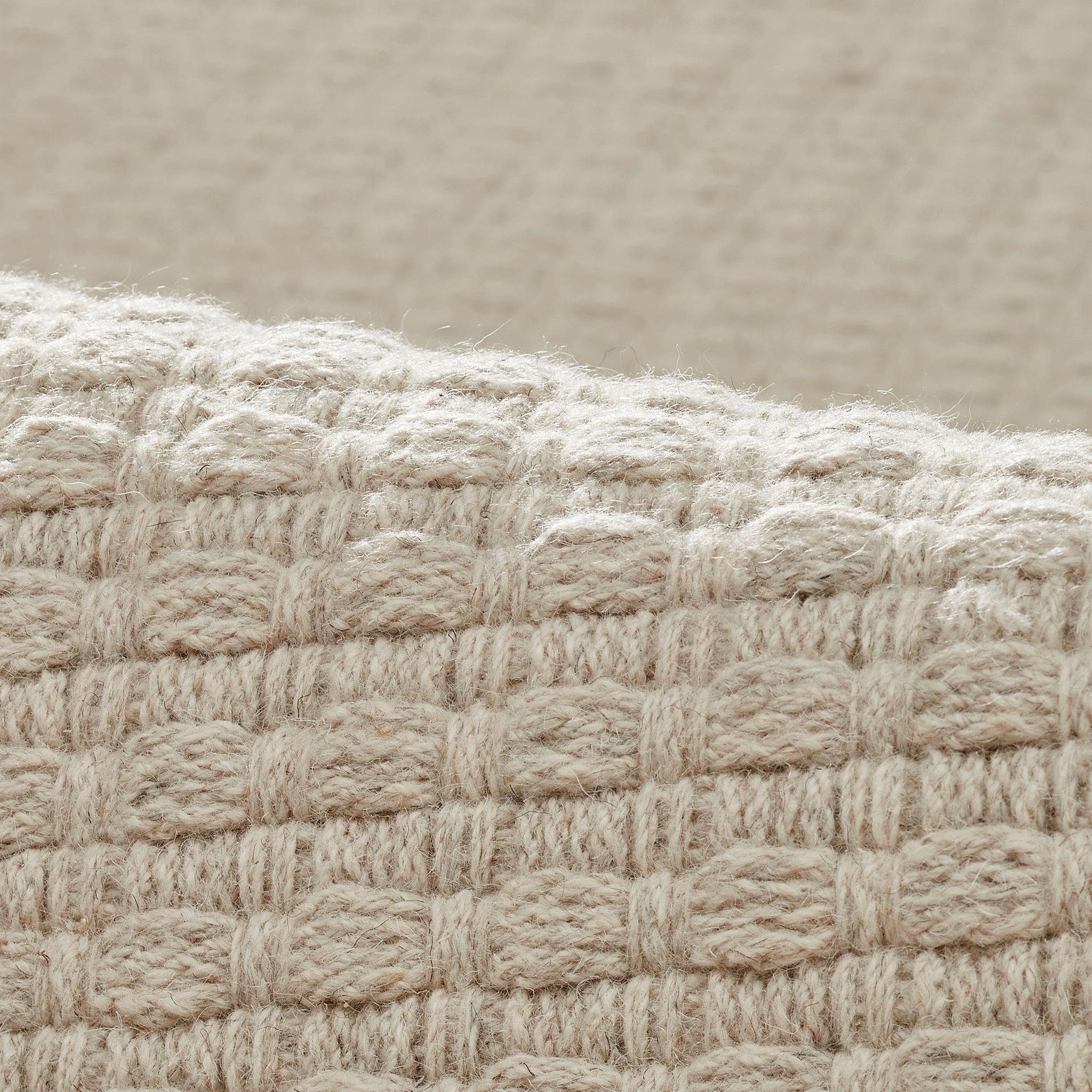 Una 8X10ft Beige Wool Belt Texture Design Luxury Handwoven Rug In New Condition For Sale In New York, NY