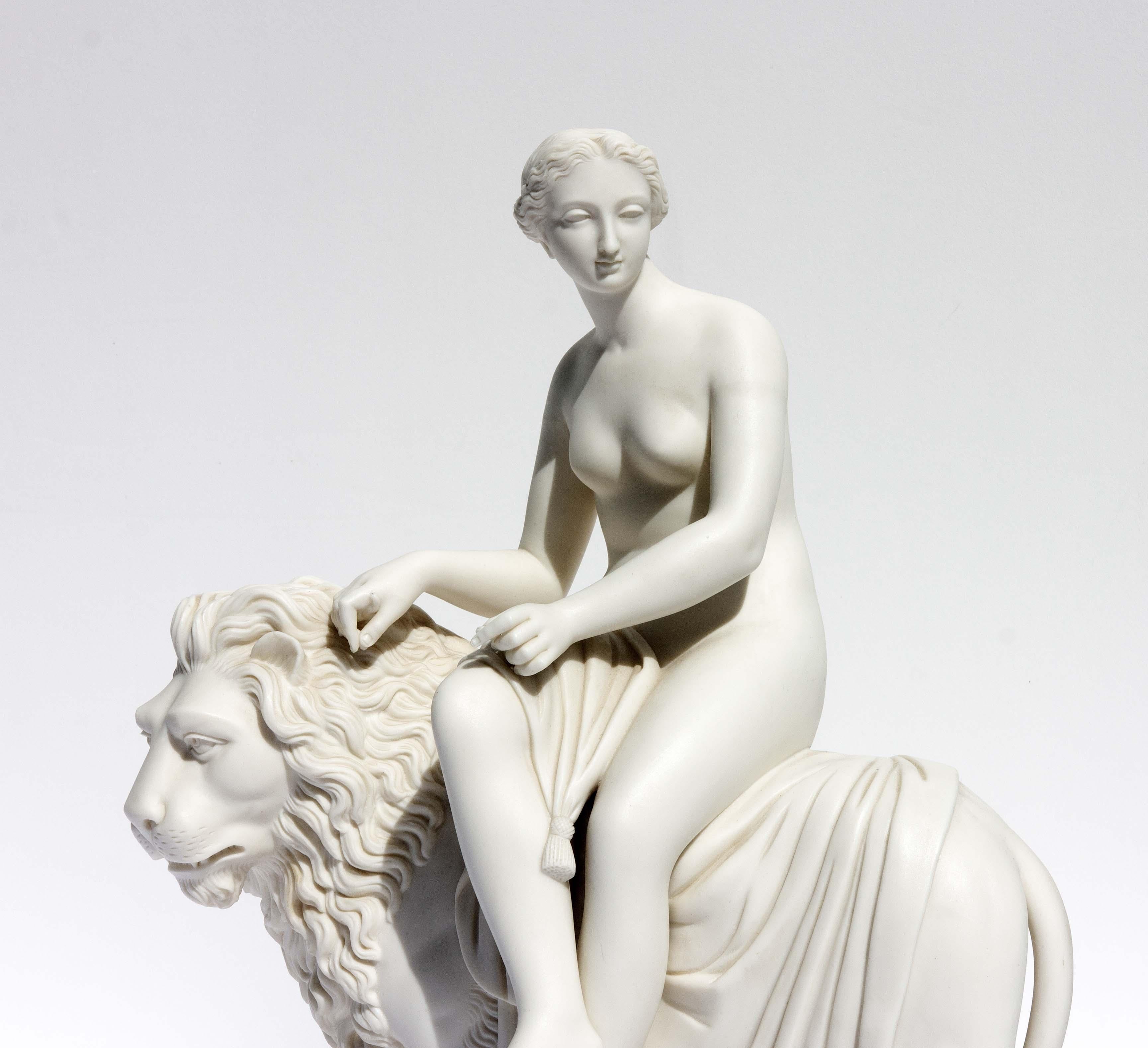 Una and the Lion Parian Statue English, 19th Century For Sale 2