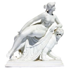 Una and the Lion Parian Statue English, 19th Century