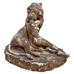 Sculpture "Una et le lion" d'Octave Galliard-Sansonetti datée de 1903