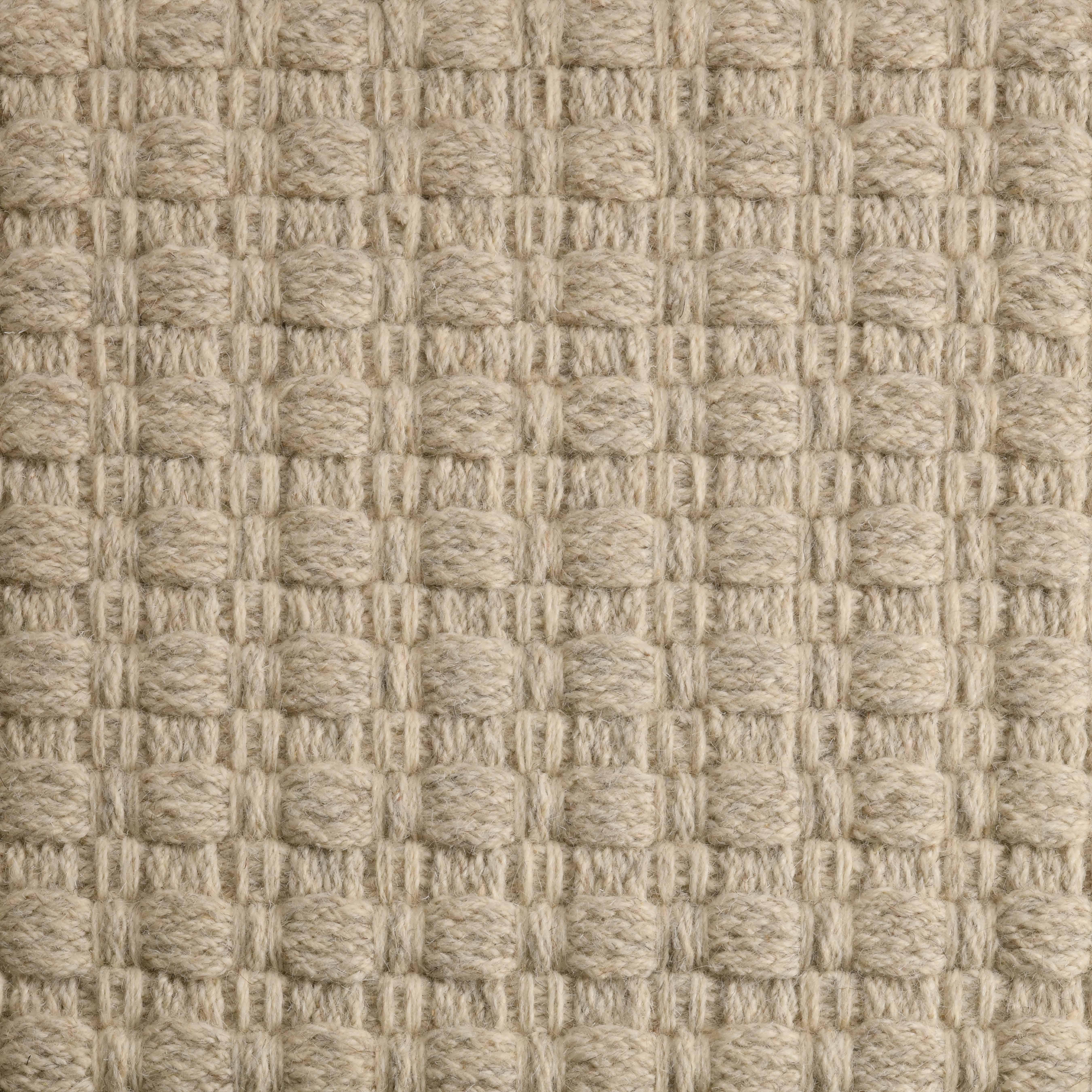 Contemporary Una, Ash, Handwoven Face 60% Undyed NZ Wool, 40% Undyed MED Wool, 6' x 9' For Sale