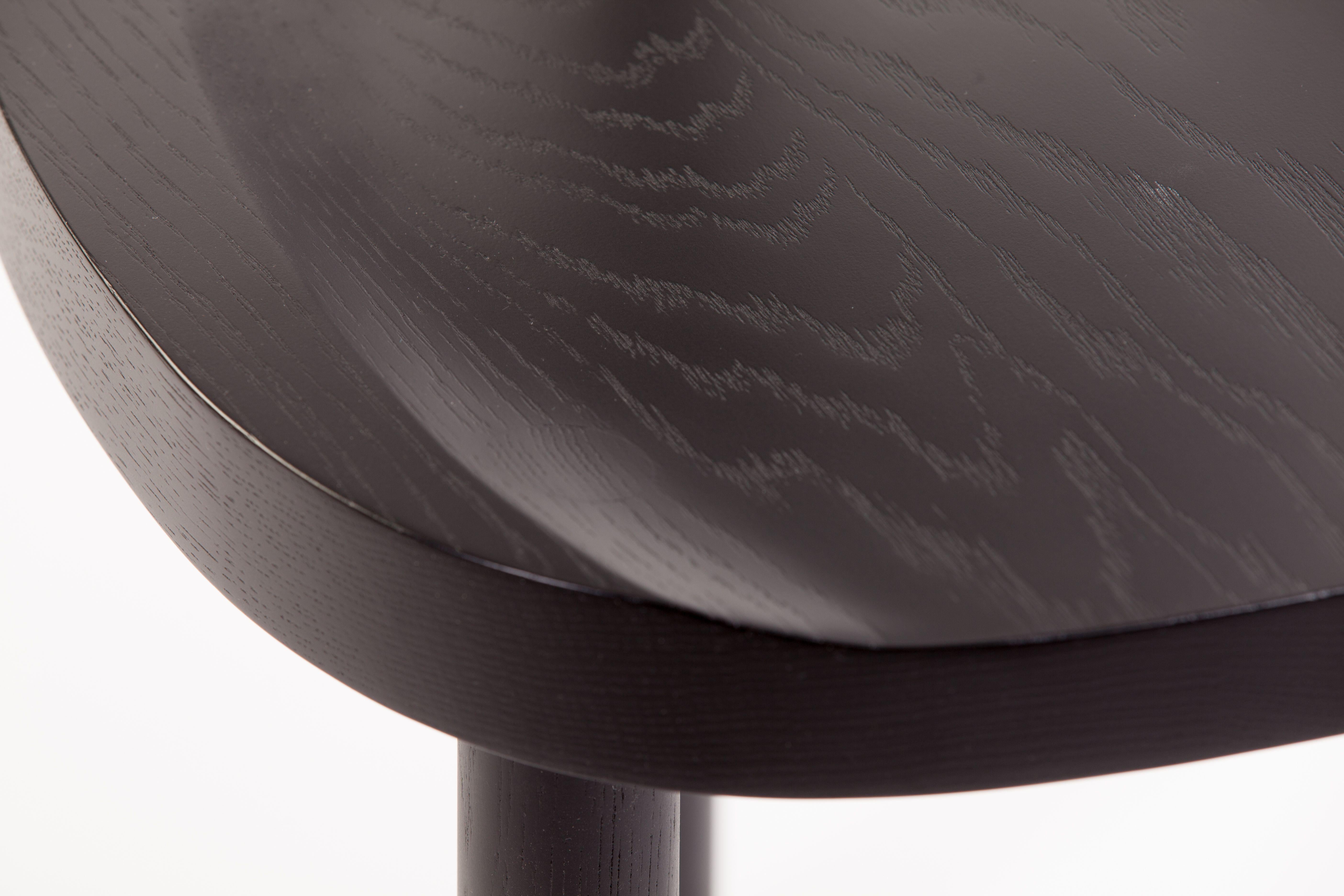 Leather Una Black Chair by Estudio Persona For Sale