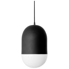 Una black Pendant Lamp with glass shade