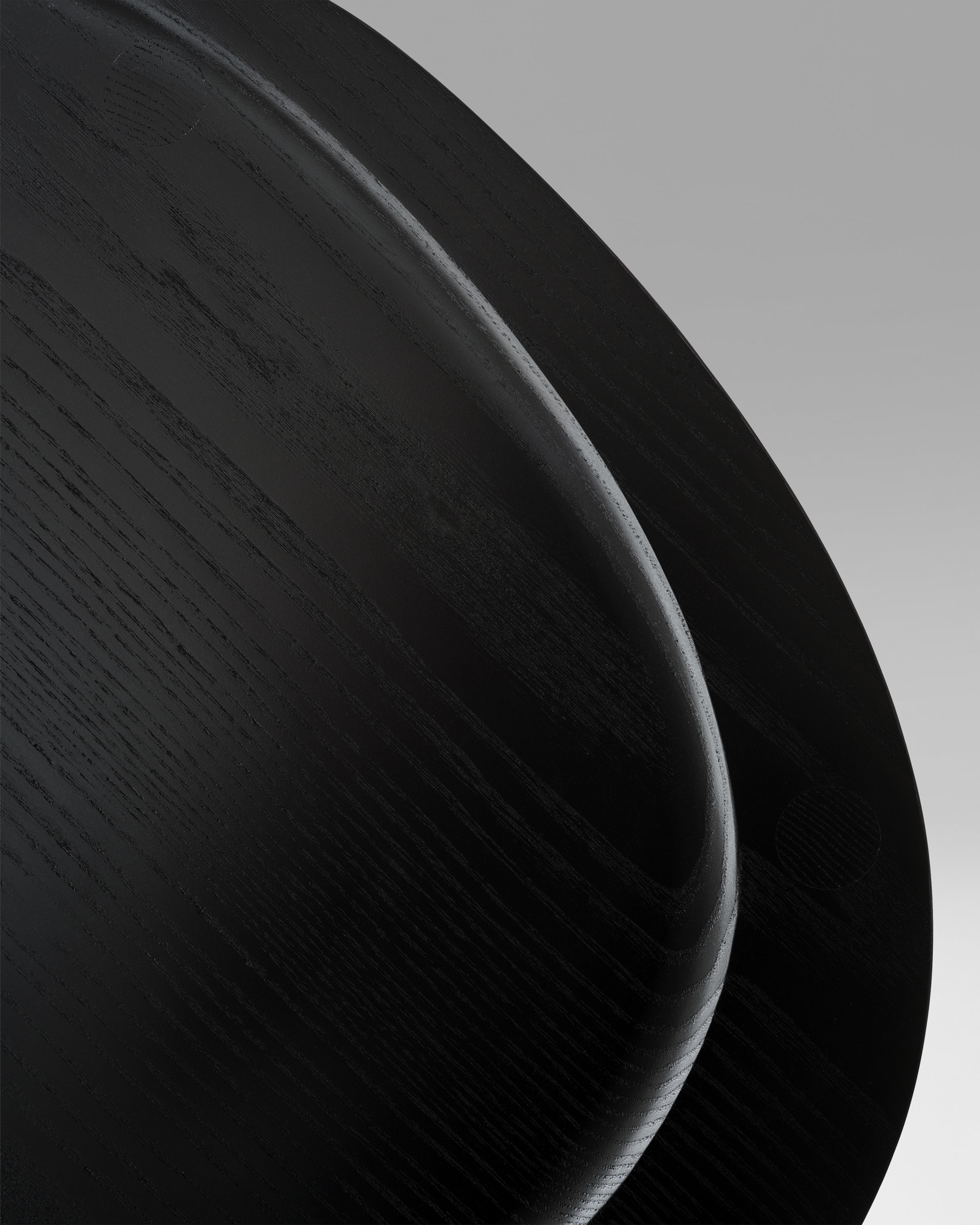 UNA Dining Chair in Black Stained Ash with Leather Back by Estudio Persona In New Condition For Sale In Los Angeles, CA