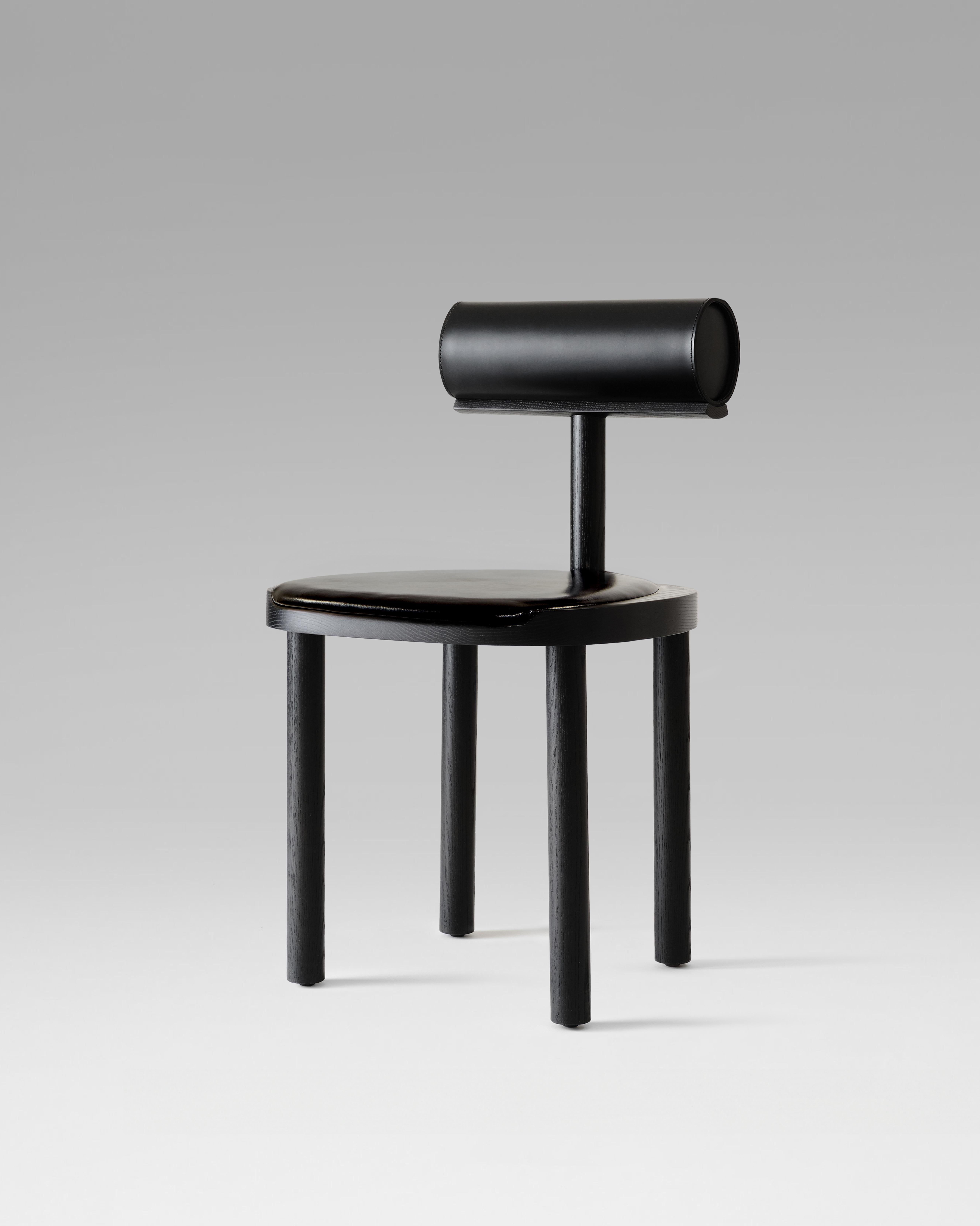 UNA Dining Chair in Natural Maple with Leather Back by Estudio Persona For Sale 1