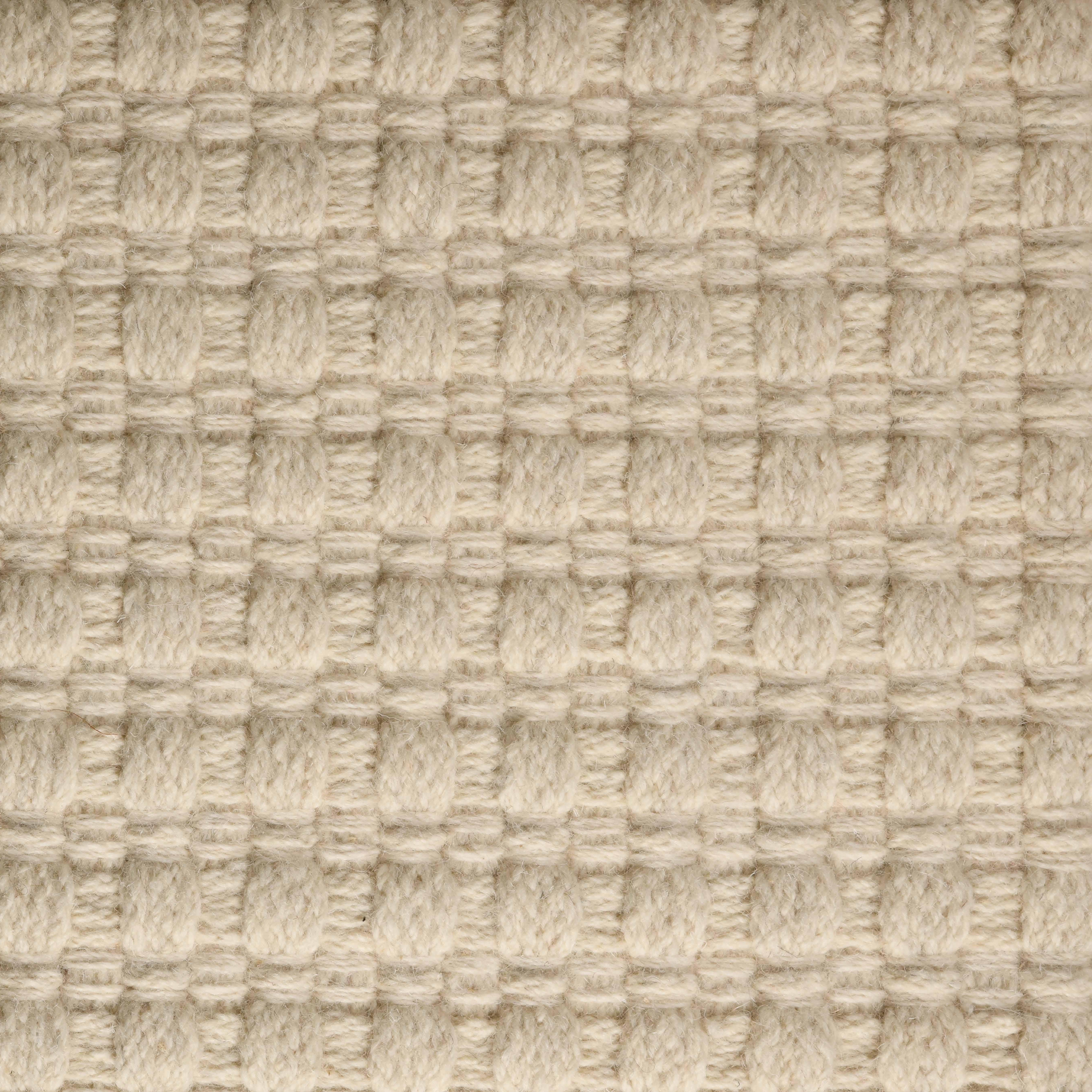 Una, Ecru, Handwoven Face 60% Undyed NZ Wool, 40% Undyed MED Wool, 8' x 10' For Sale