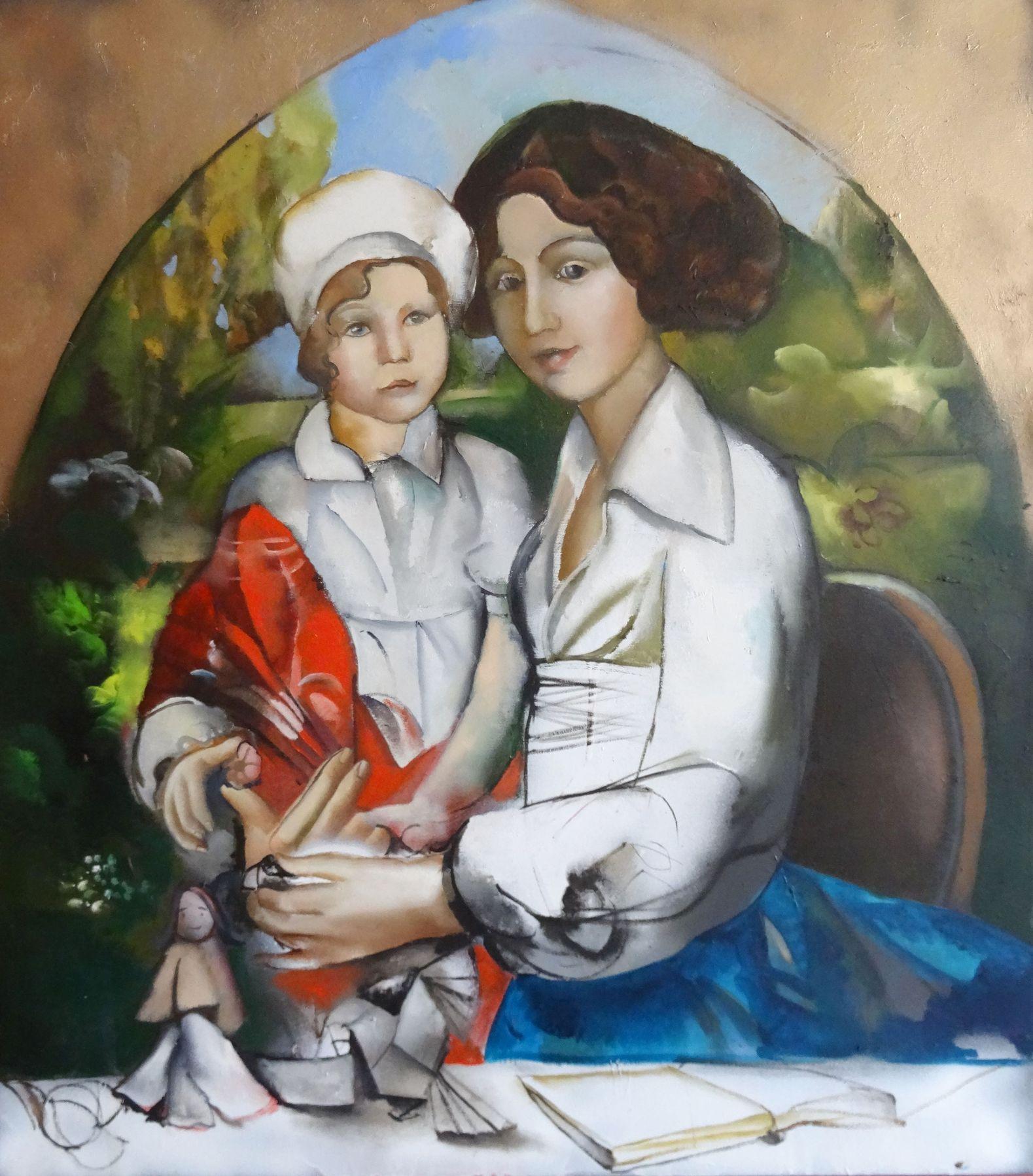 Mother with a baby. 2018/2020, canvas, oil, 92x82 cm