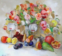 Still life with fruits. 2019. Oil on canvas, 74x81 cm