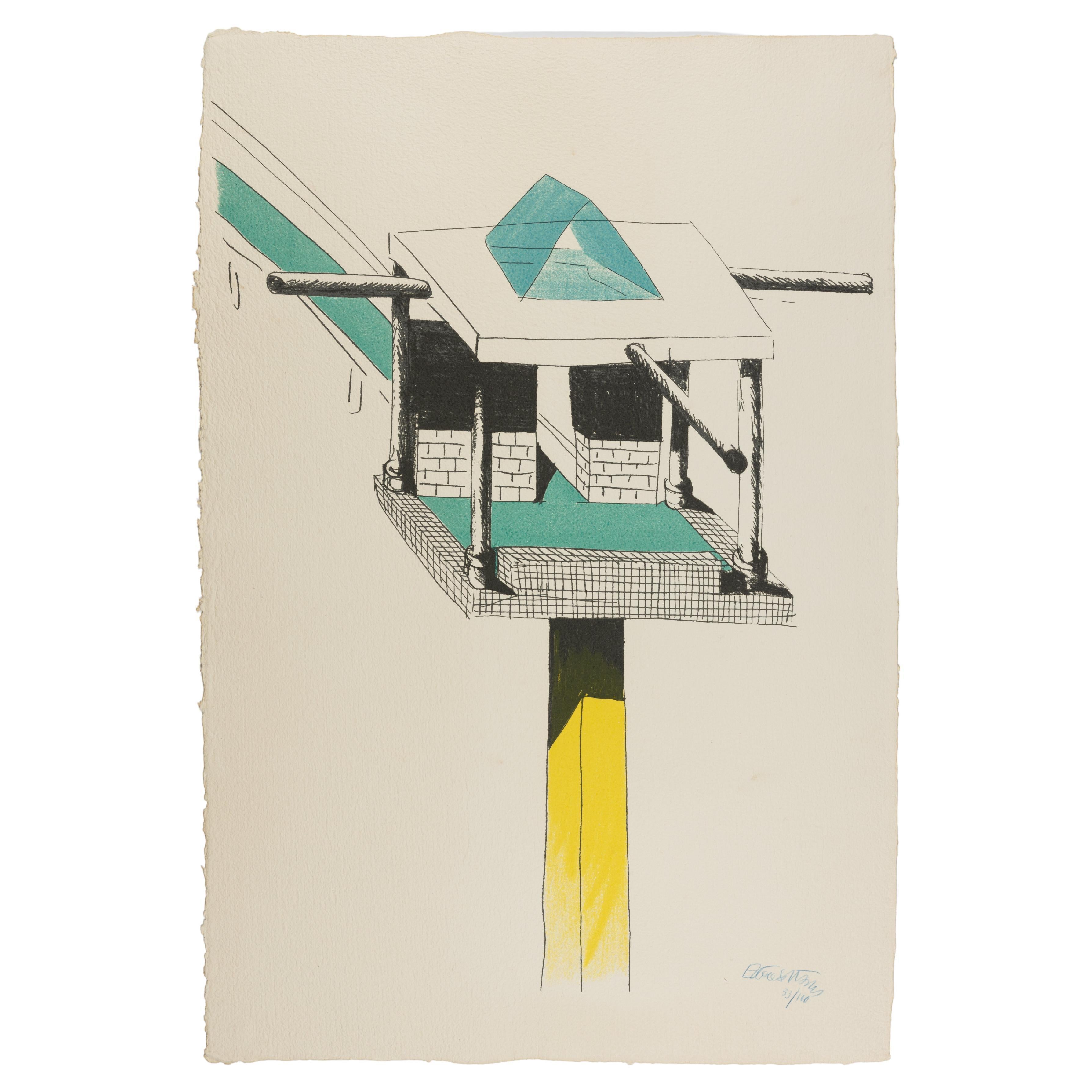 "Una Torre Nel Deserto" Lithograph by Ettore Sottsass, 1986 For Sale