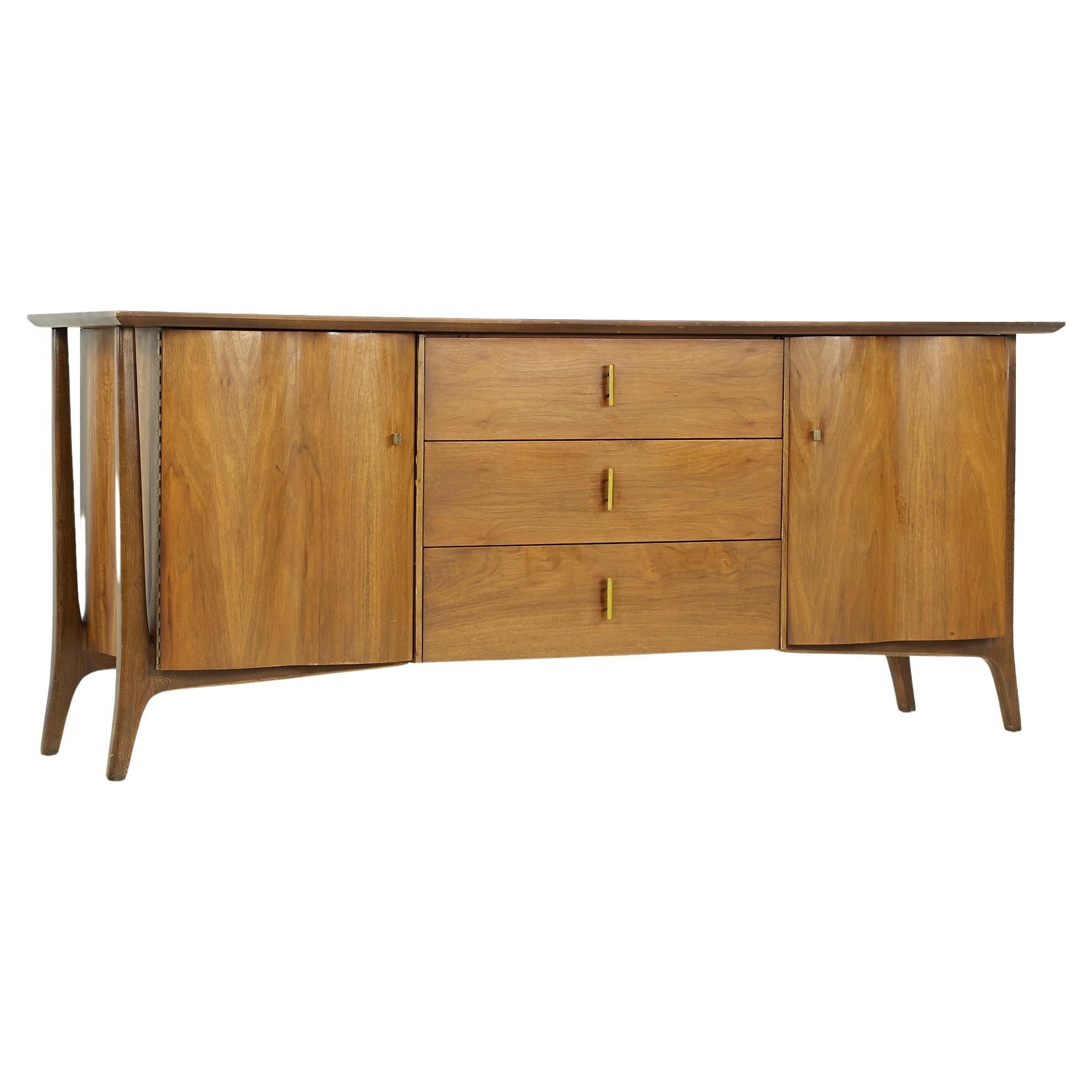 Midcentury Modern Curved Front Tall Dresser Signed Strata Unagusta at