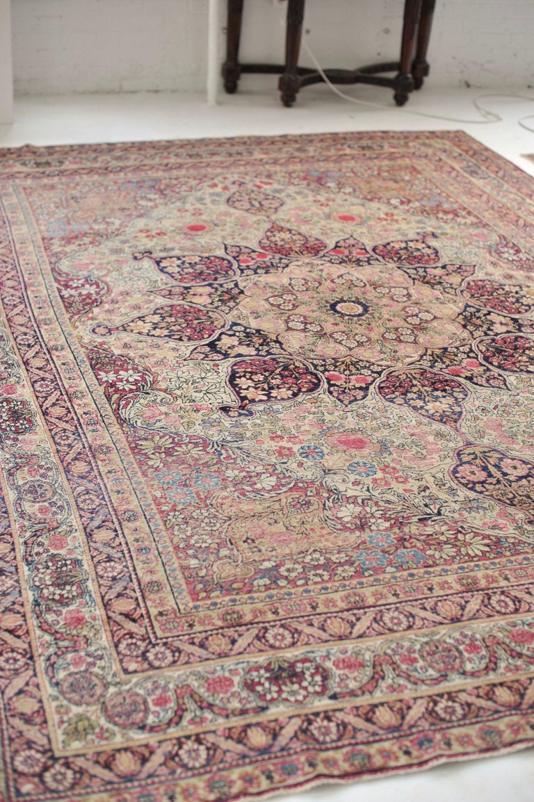 Unbelievable Botanical and Architectural Gem Antique Rug, circa 1890's ...