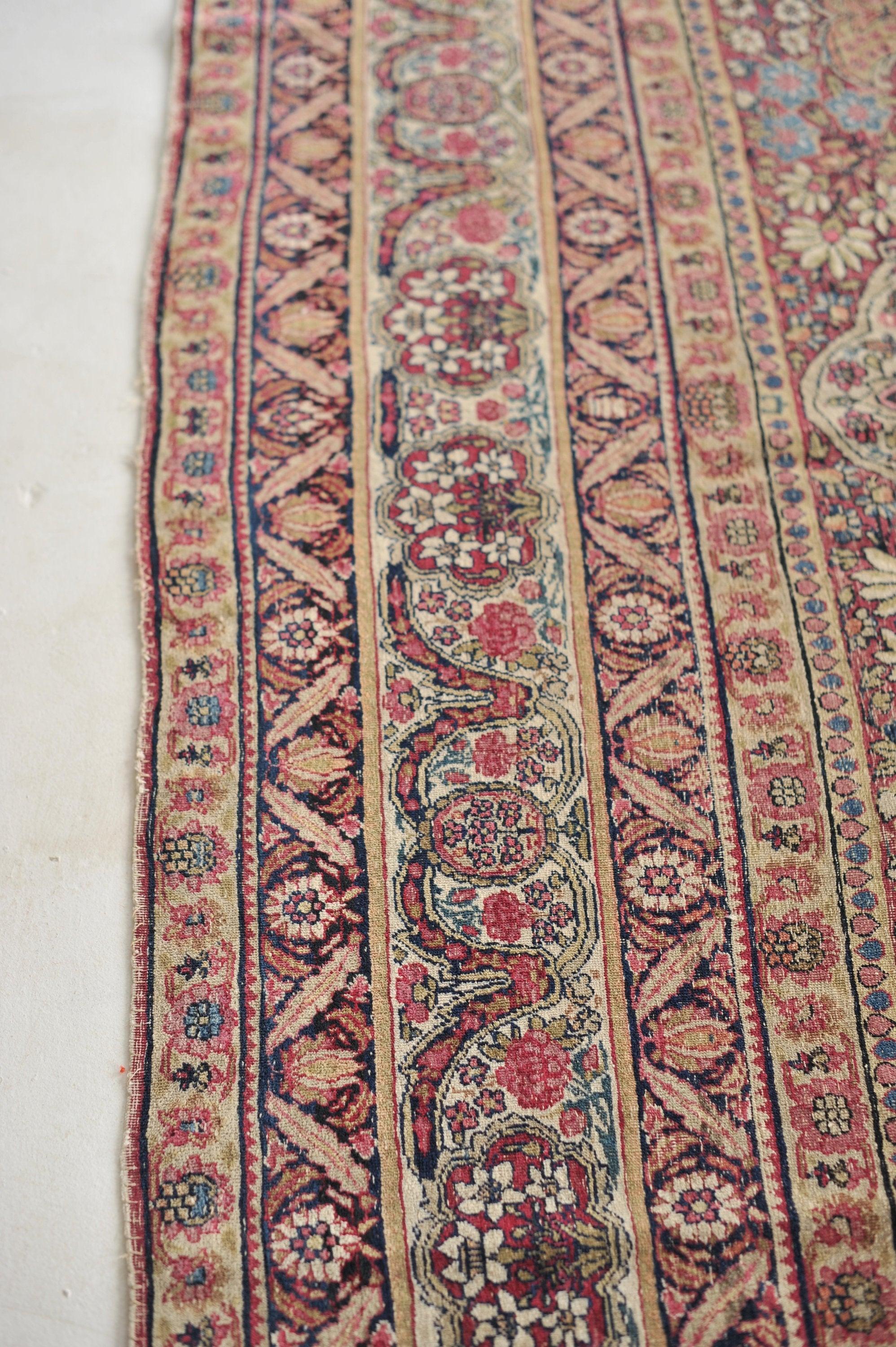 Unbelievable Botanical & Architectural Gem Antique Rug, circa 1890's In Good Condition For Sale In Milwaukee, WI