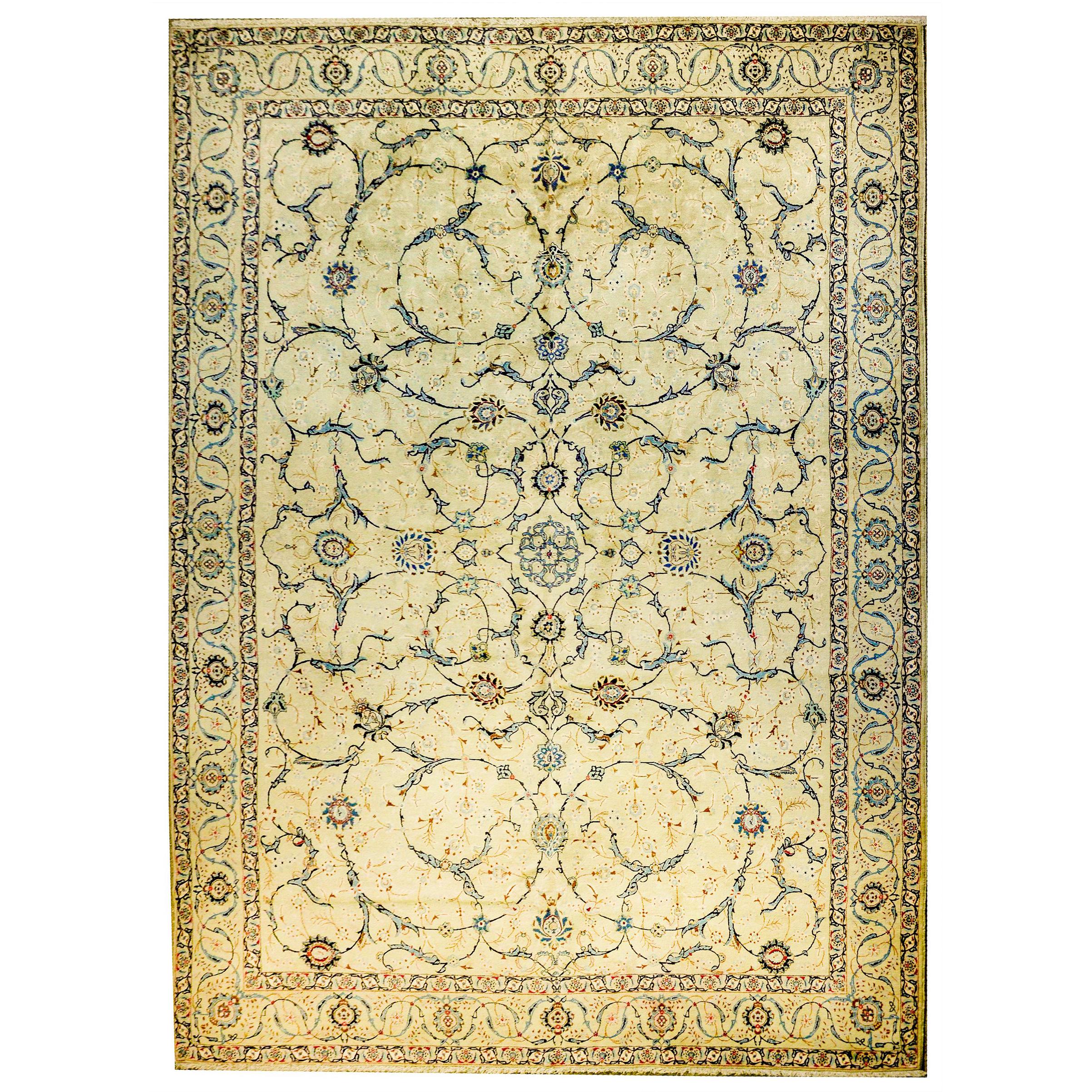 Unbelievable Early 20th Century Antique Kashan Rug