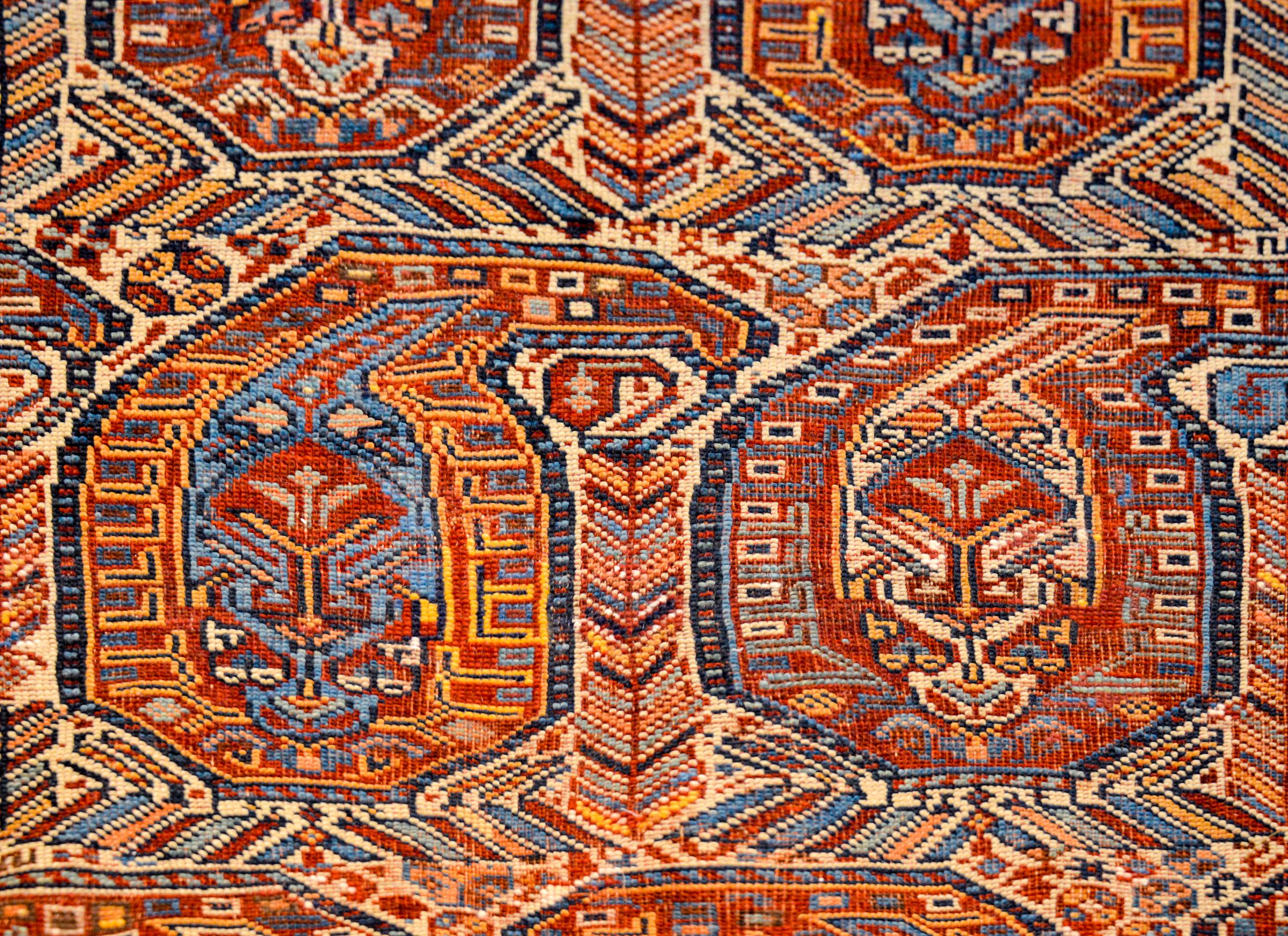 Unbelievable Early 20th Century Gashgaei Rug In Good Condition For Sale In Chicago, IL