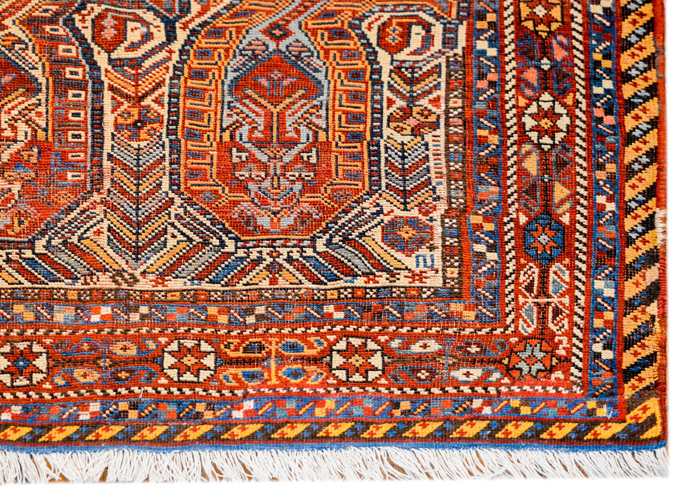 Unbelievable Early 20th Century Gashgaei Rug For Sale 1