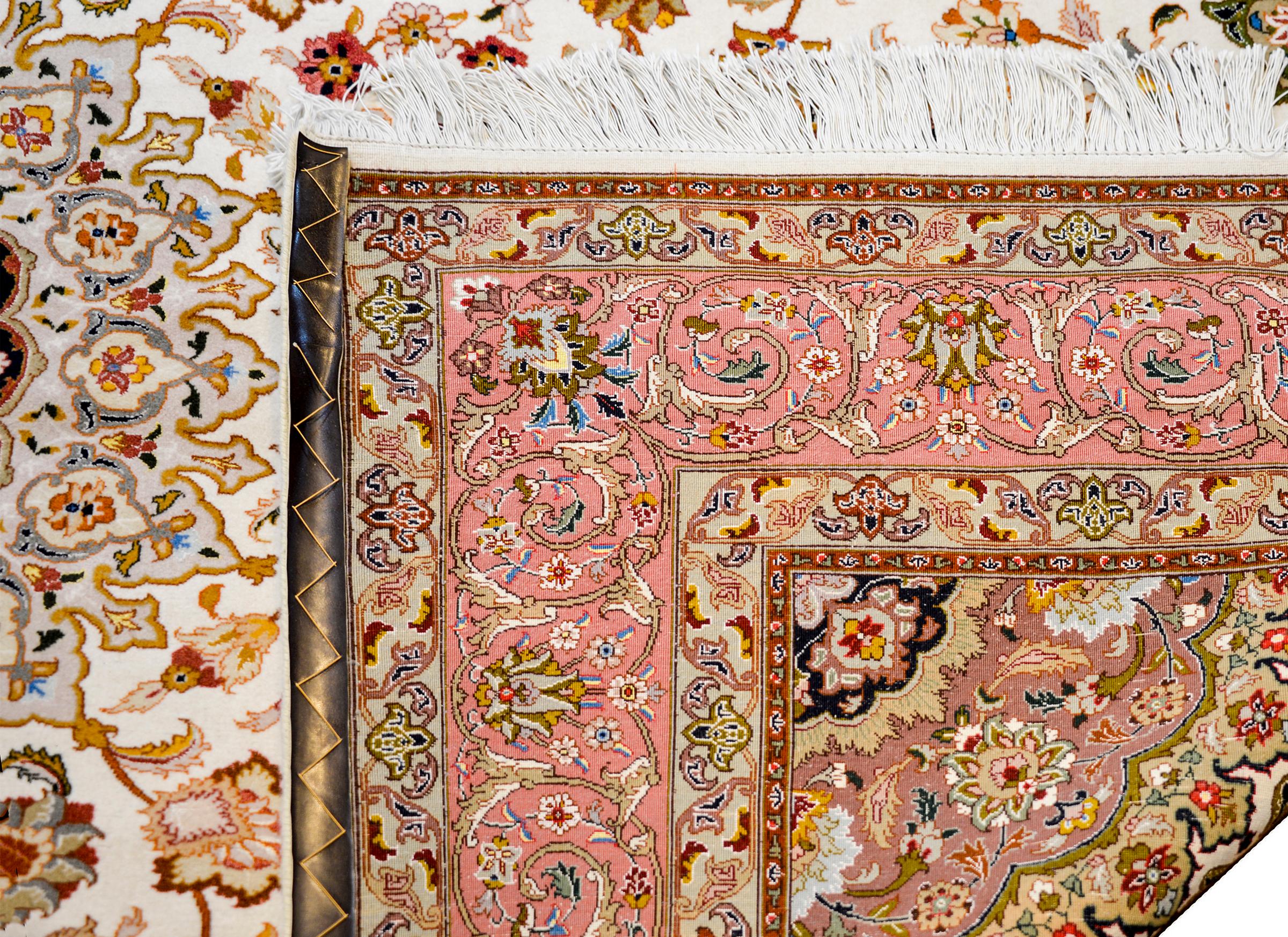 Unbelievable Vintage Century Tabriz Silk Rug For Sale 1