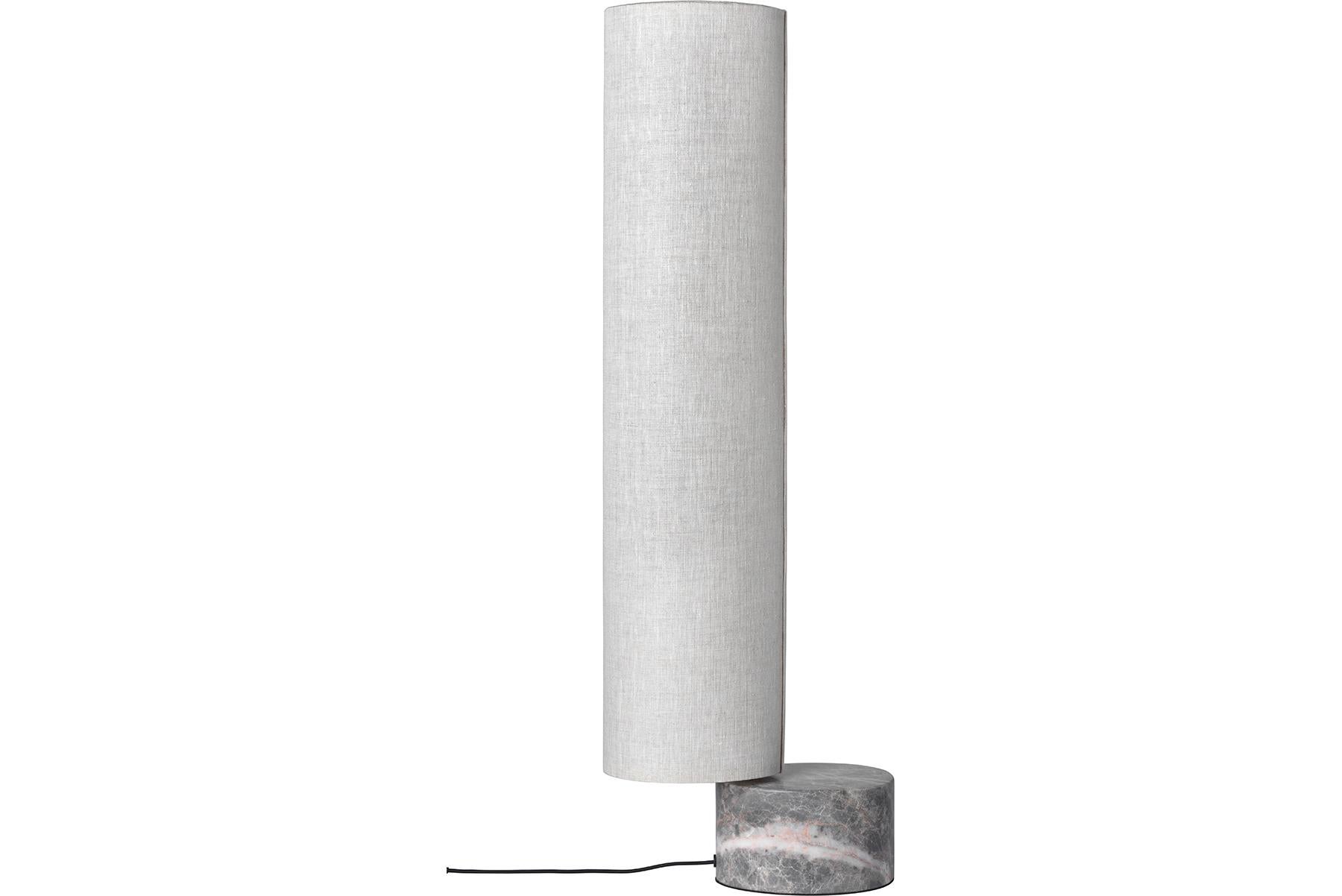 Contemporary Unbound Floor Lamp, H120, Grey Marble, Canvas For Sale