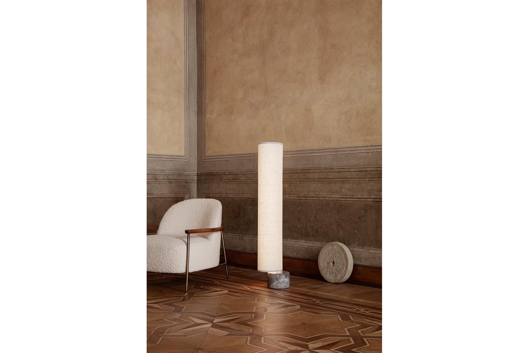 Unbound Floor Lamp, H120, Grey Marble, Canvas For Sale 3