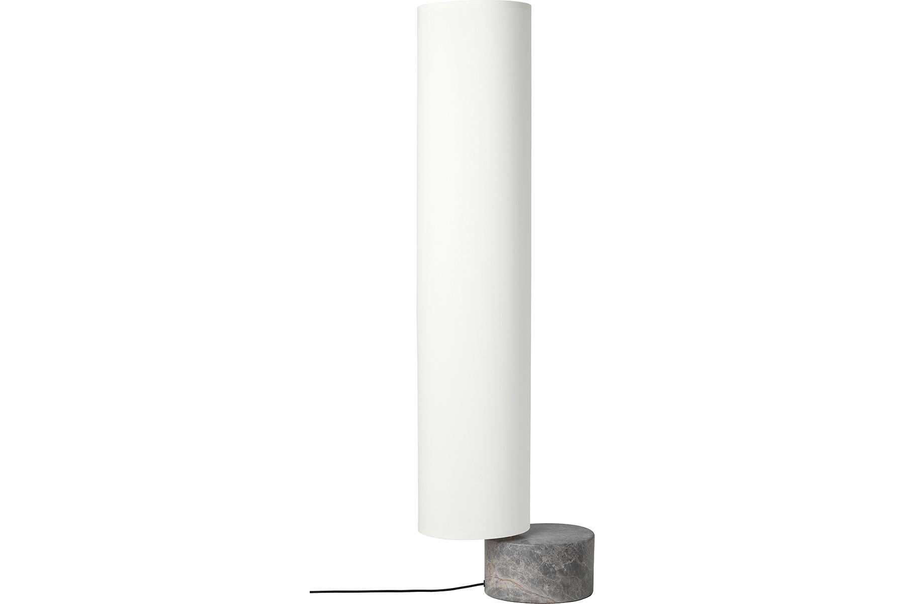 Lámpara de pie Unbound, H120, mármol gris, blanco Posmoderno en venta
