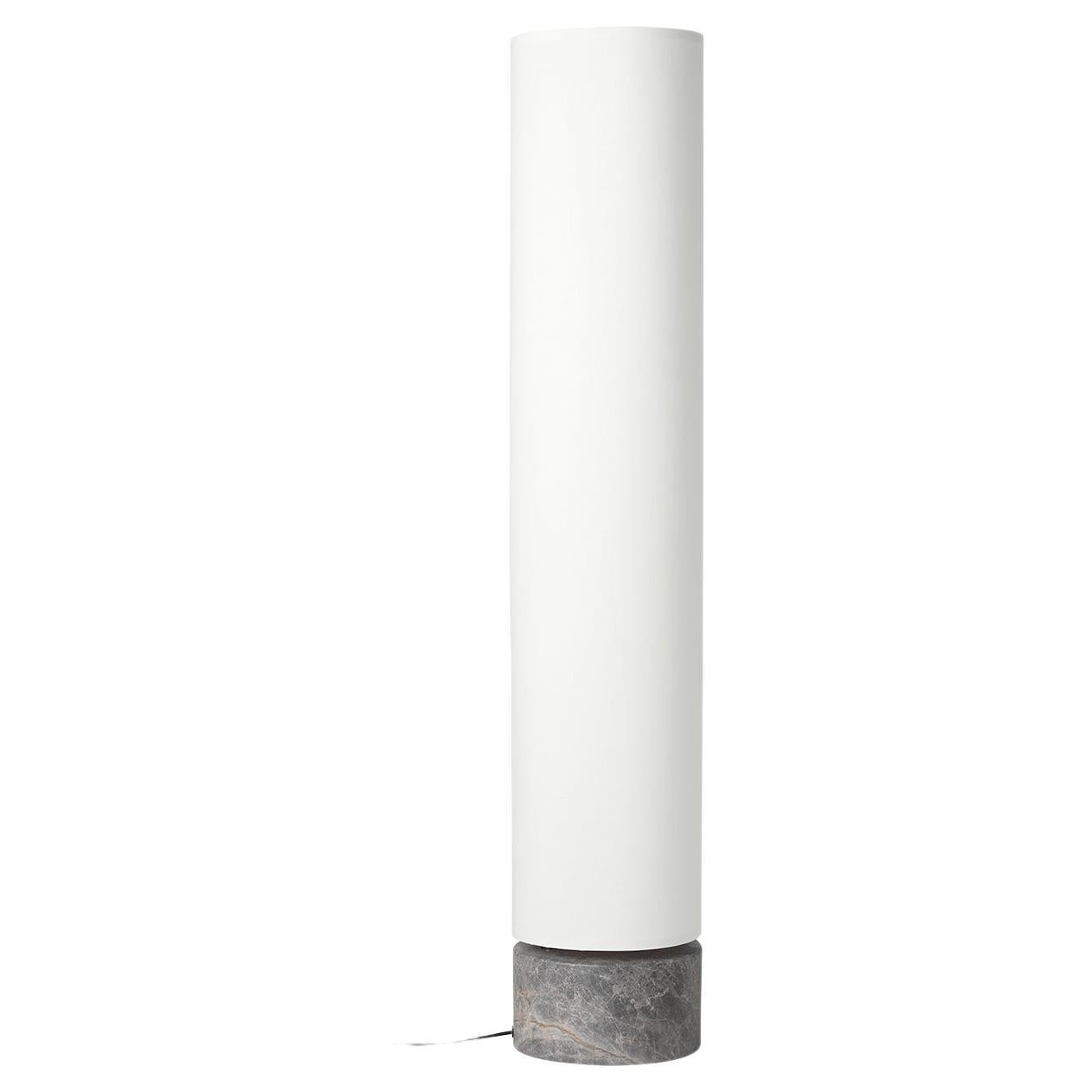 Ungebundene Stehlampe - H120, grauer Marmor, weiß