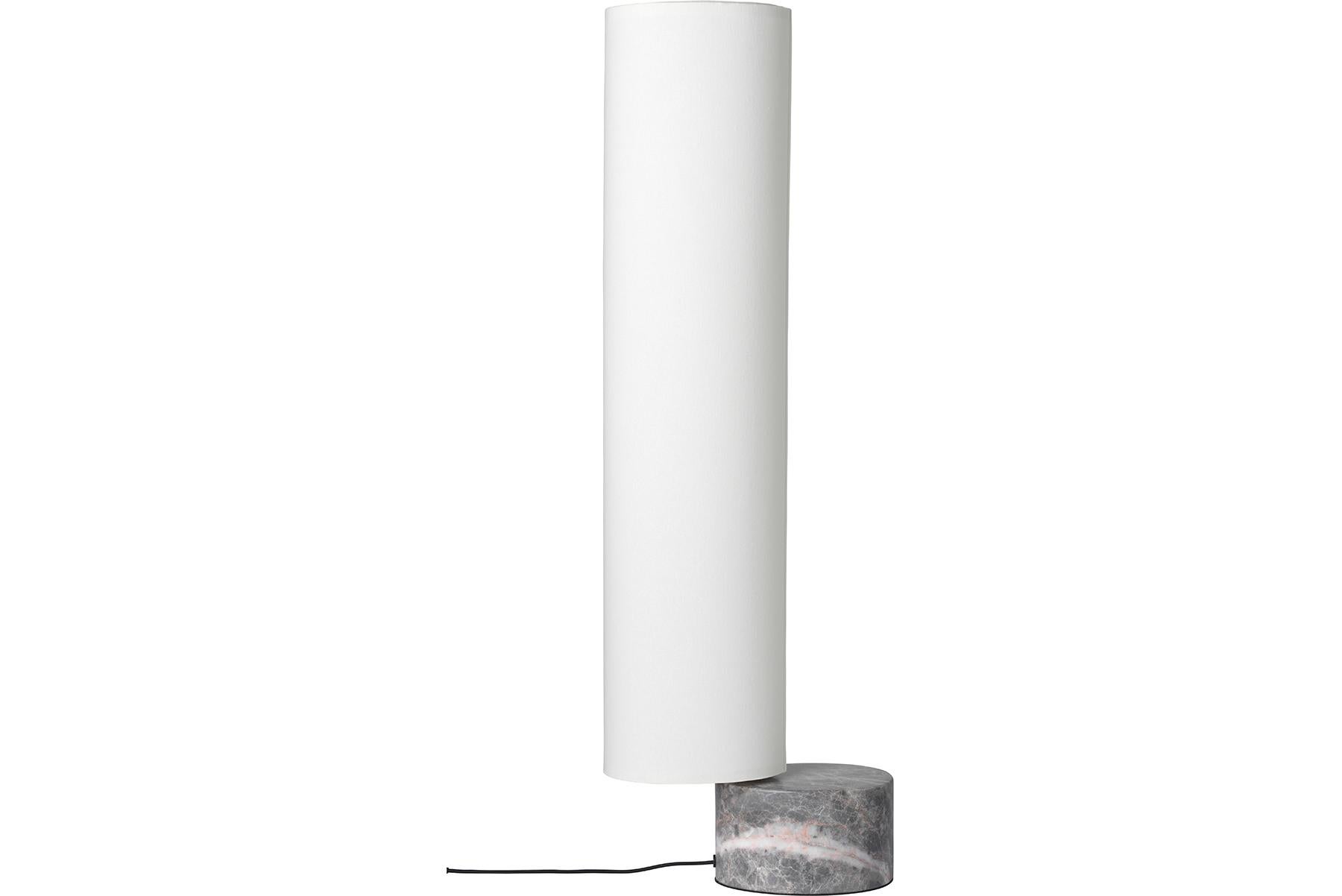 Danish Unbound Floor Lamp, H80, Grey Marble, Canvas For Sale