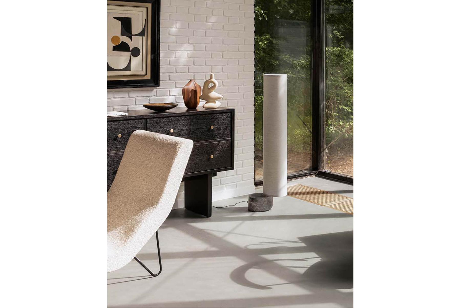 Lampada da terra Unbound, H80, Marmo grigio, Bianco in vendita 8