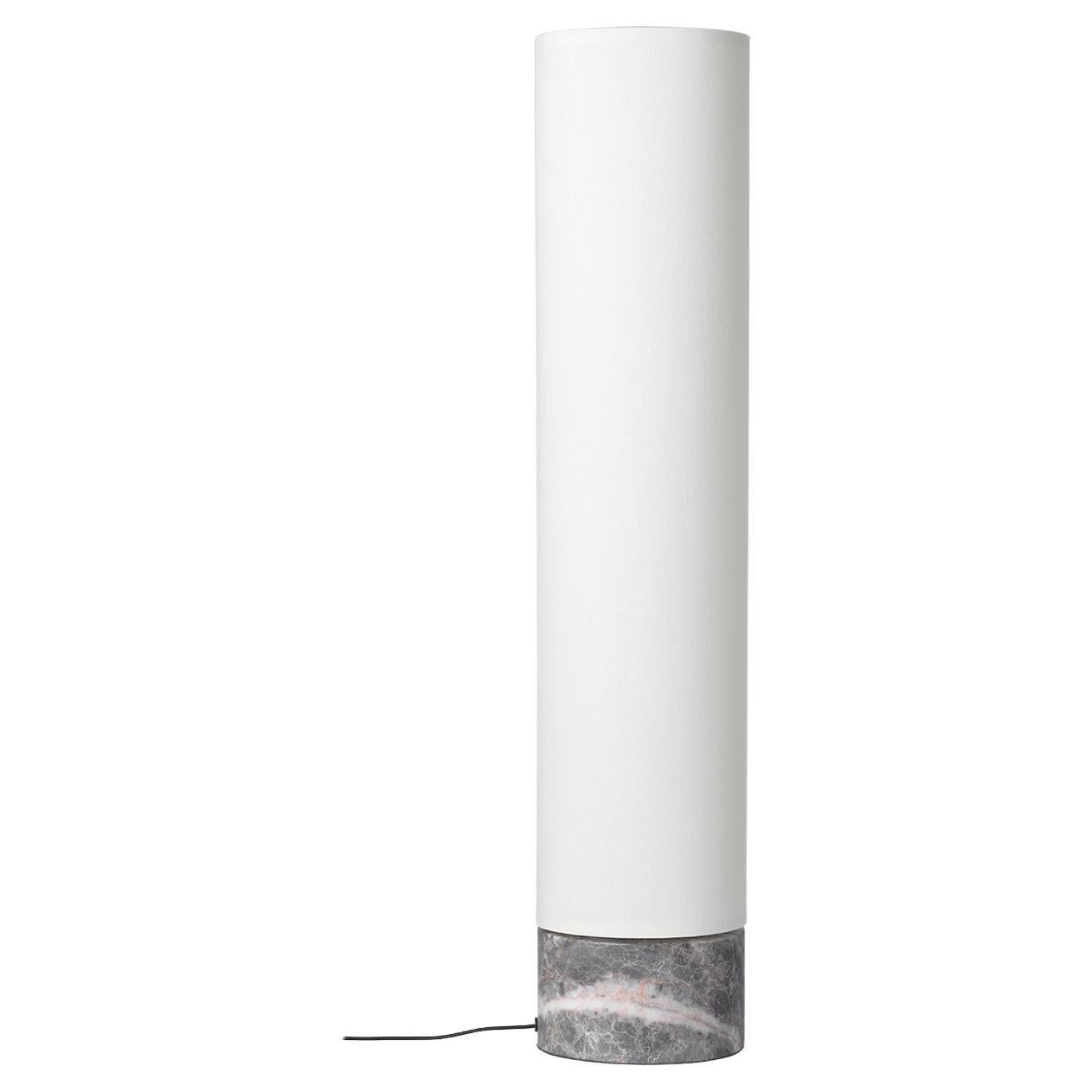 Ungebundene Stehlampe - H80, grauer Marmor, weiß