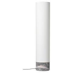 Unbound Floor Lamp, H80, Grey Marble, White