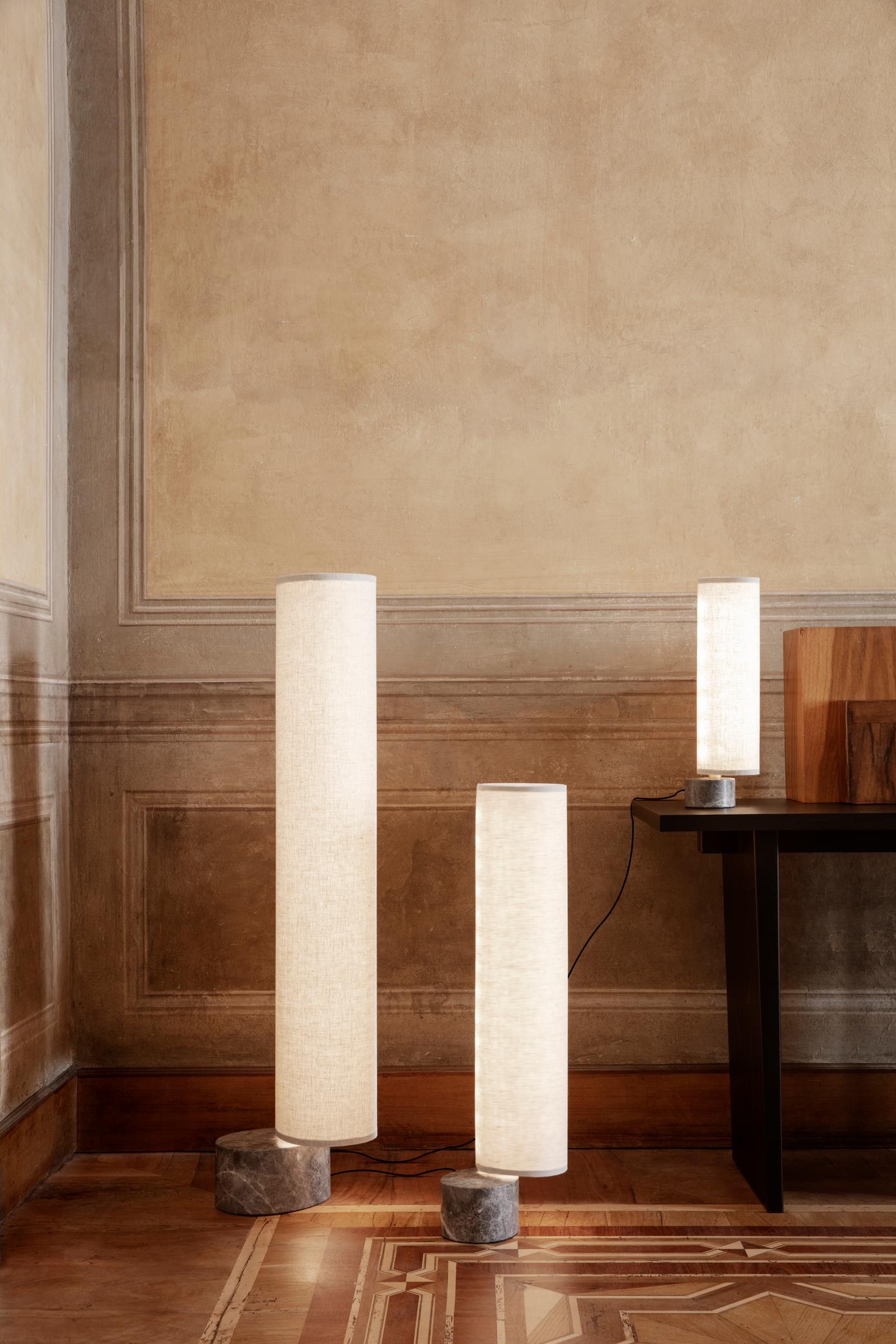 Danish 'Unbound' Table Lamp by Space Copenhagen for GUBI with Natural Canvas Shade For Sale