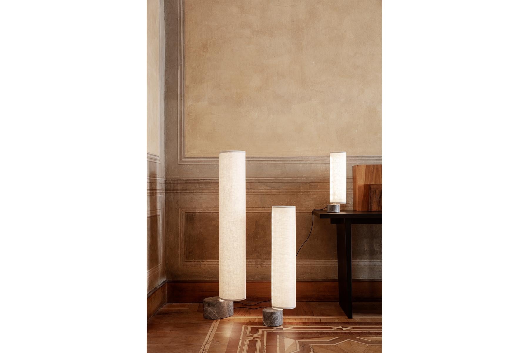 Unbound Table Lamp, H45, Grey Marble, Canvas For Sale 6