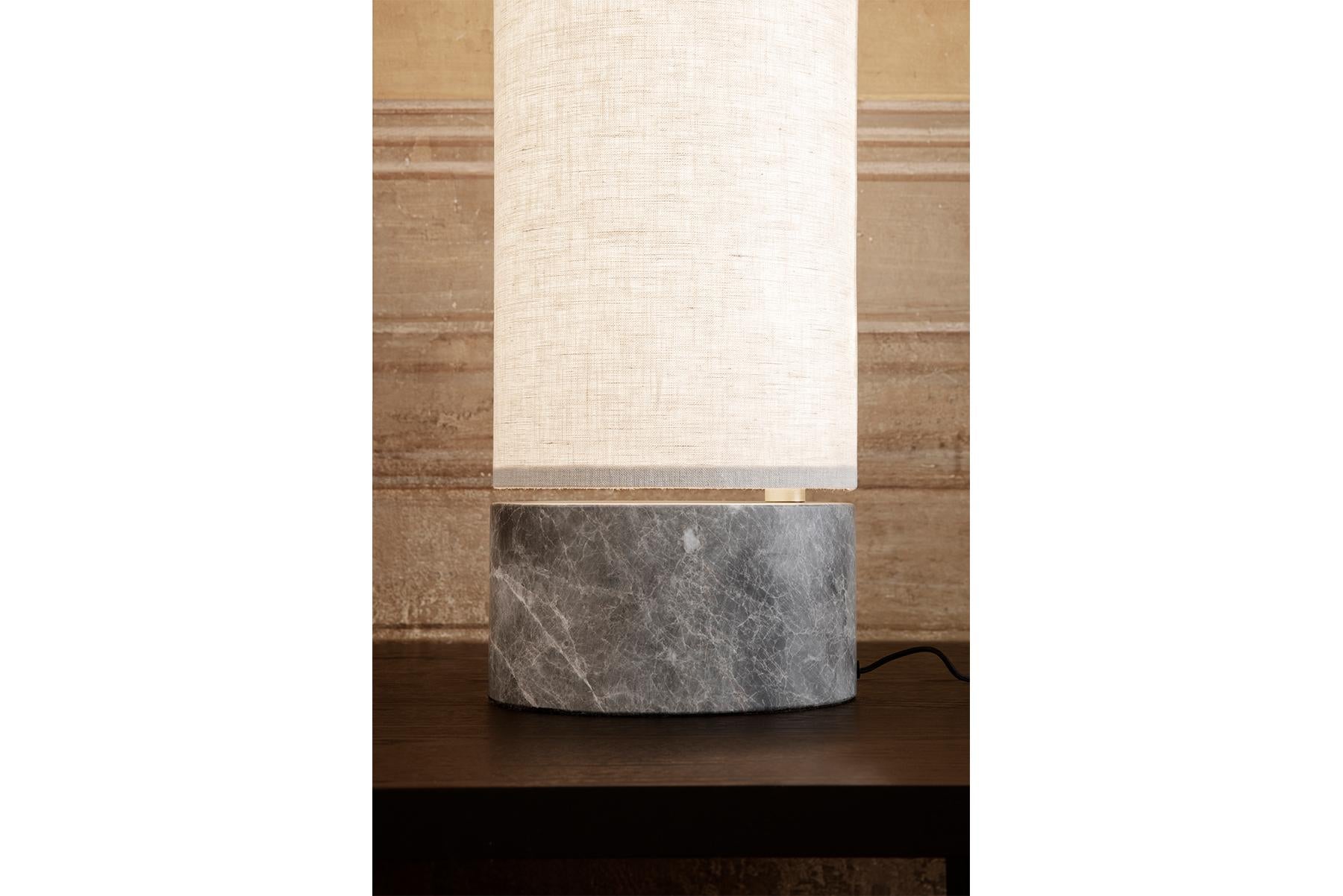 Unbound Table Lamp, H45, Grey Marble, Canvas For Sale 7