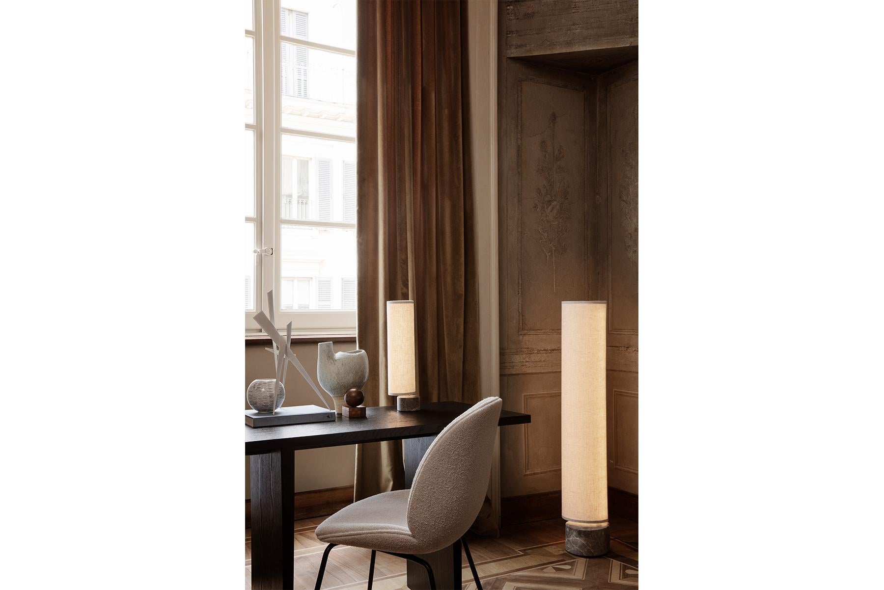 Unbound Table Lamp, H45, Grey Marble, Canvas For Sale 10