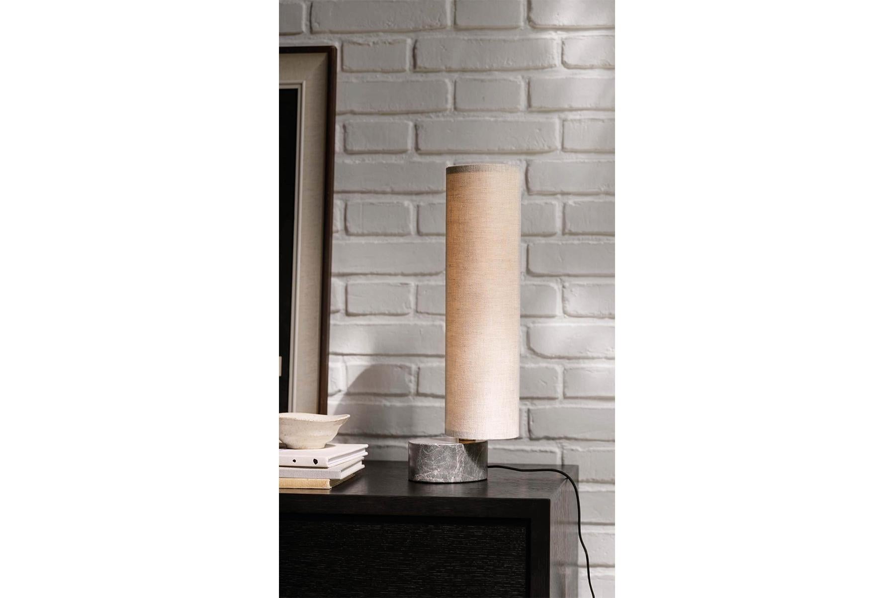 Unbound Table Lamp, H45, Grey Marble, Canvas For Sale 11