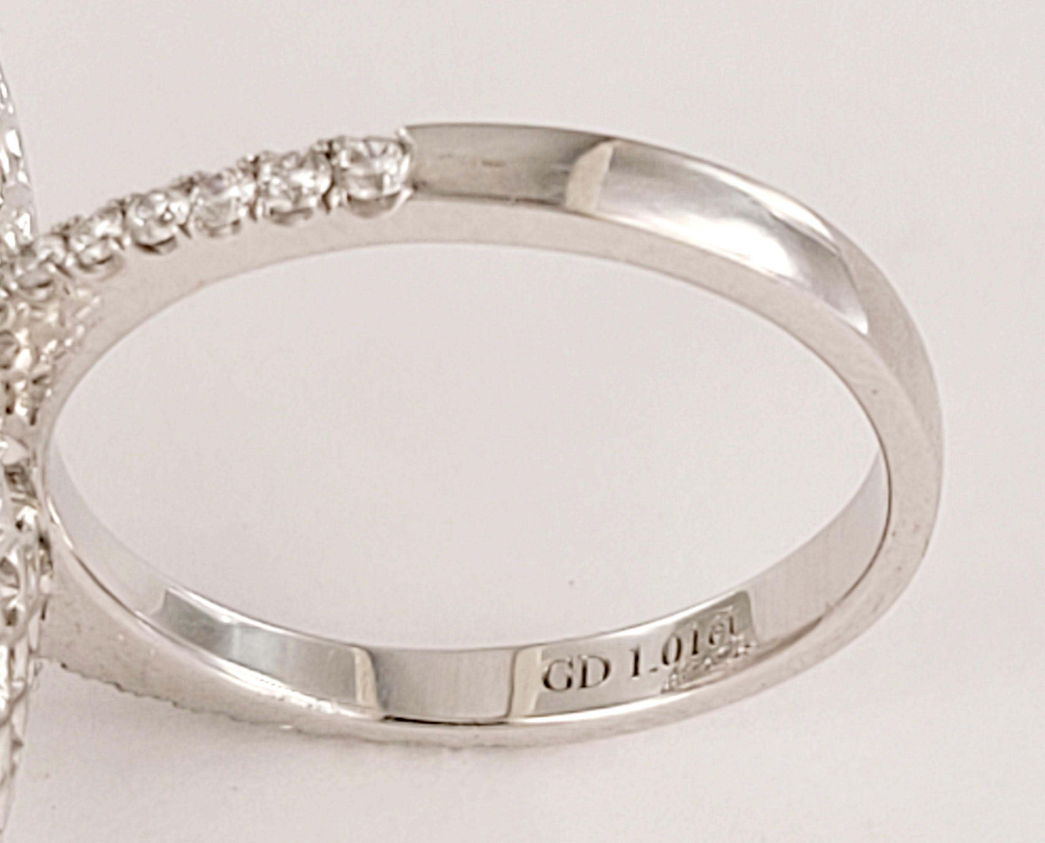 Unbranded  18K White Gold Ring with Brilliants Size In New Condition For Sale In New York, NY