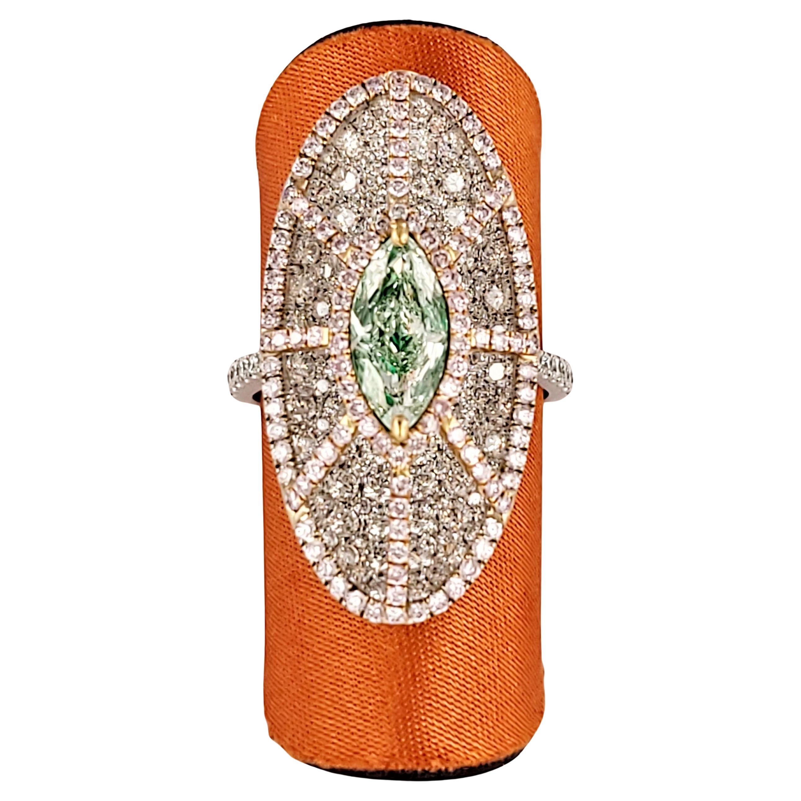 Sin marca  Anillo de oro blanco de 18 quilates con brillantes Talla