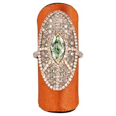 Sin marca  Anillo de oro blanco de 18 quilates con brillantes Talla