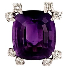 Unbranded Amethyst Ring in 18K Weißgold mit Diamanten