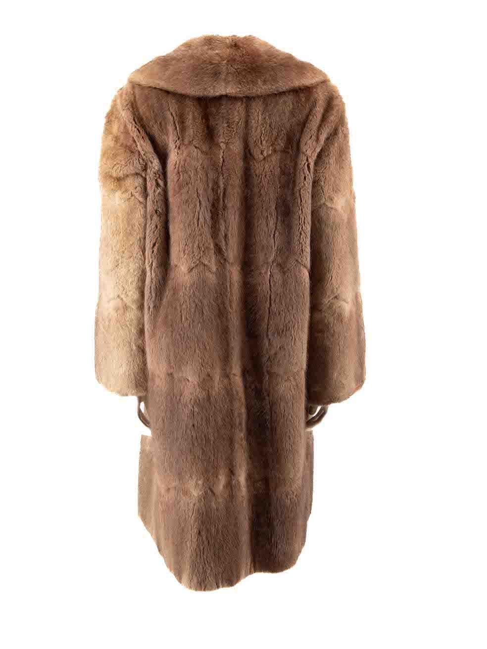 Unbranded Brown Fur Coat Size M In Good Condition For Sale In London, GB