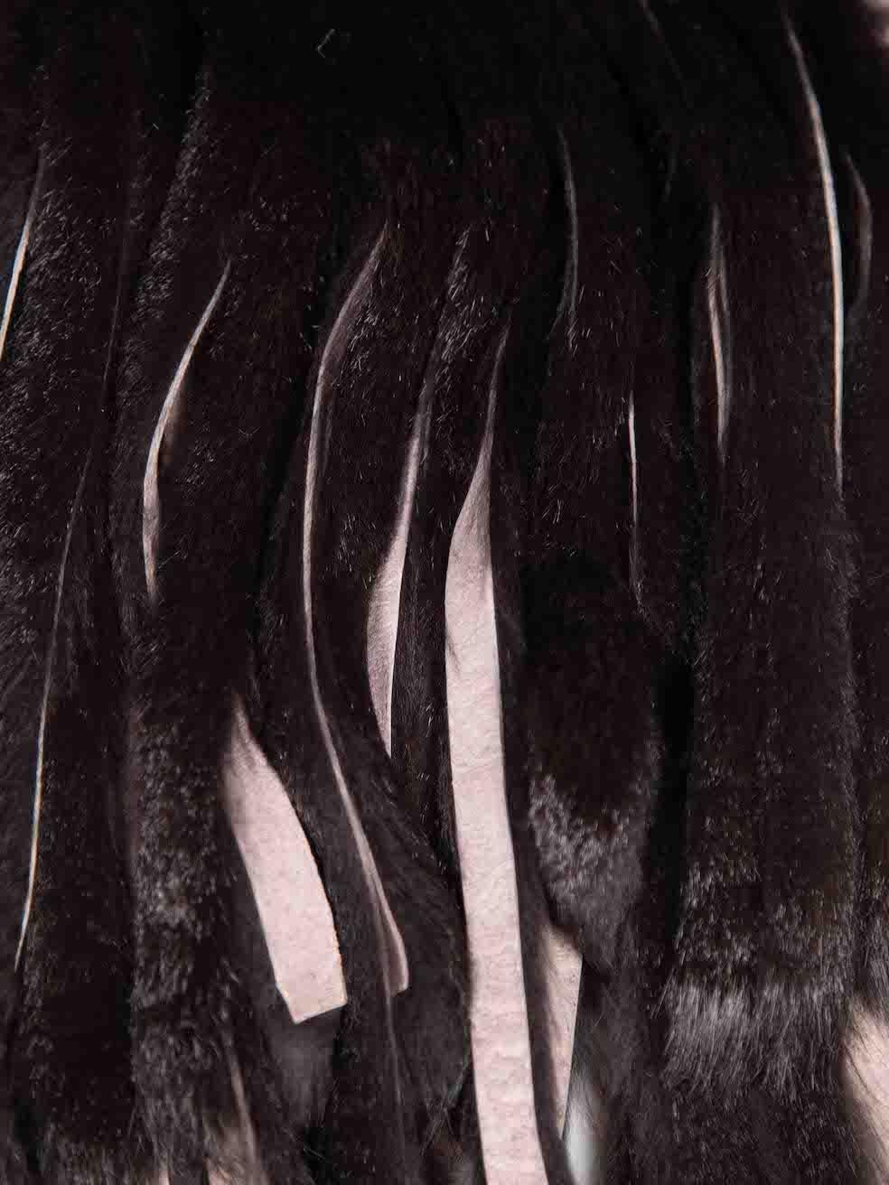 Unbranded Brown Fur Fringe Accent Scarf (écharpe à franges en fourrure brune) Bon état - En vente à London, GB