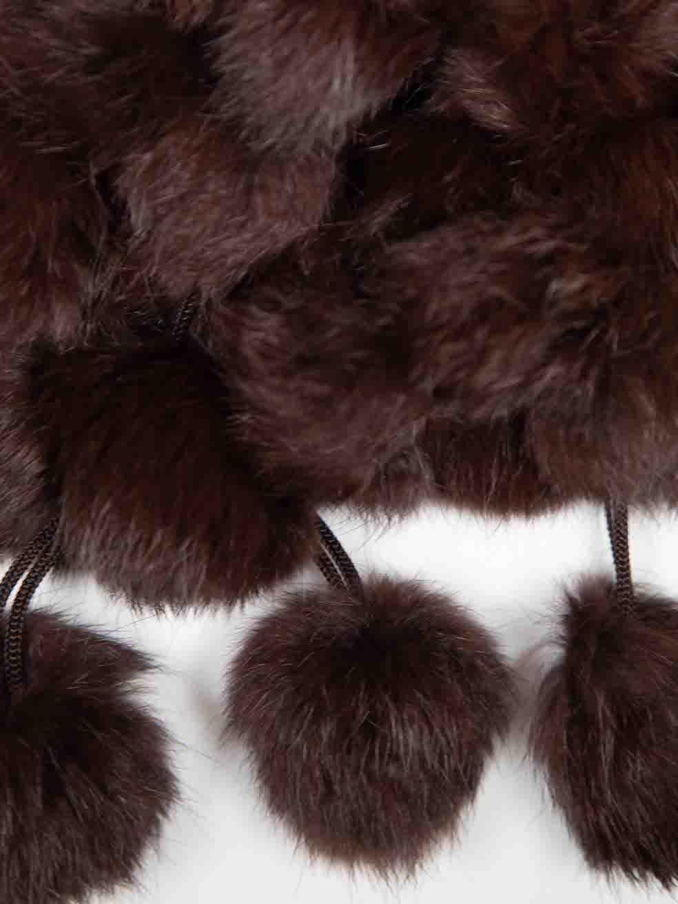 Women's Unbranded Brown Fur Pom Pom Scarf For Sale