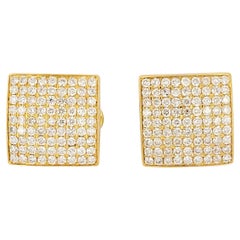 Pendientes sin marca de oro amarillo de 14 quilates con diamantes 3,90 ct