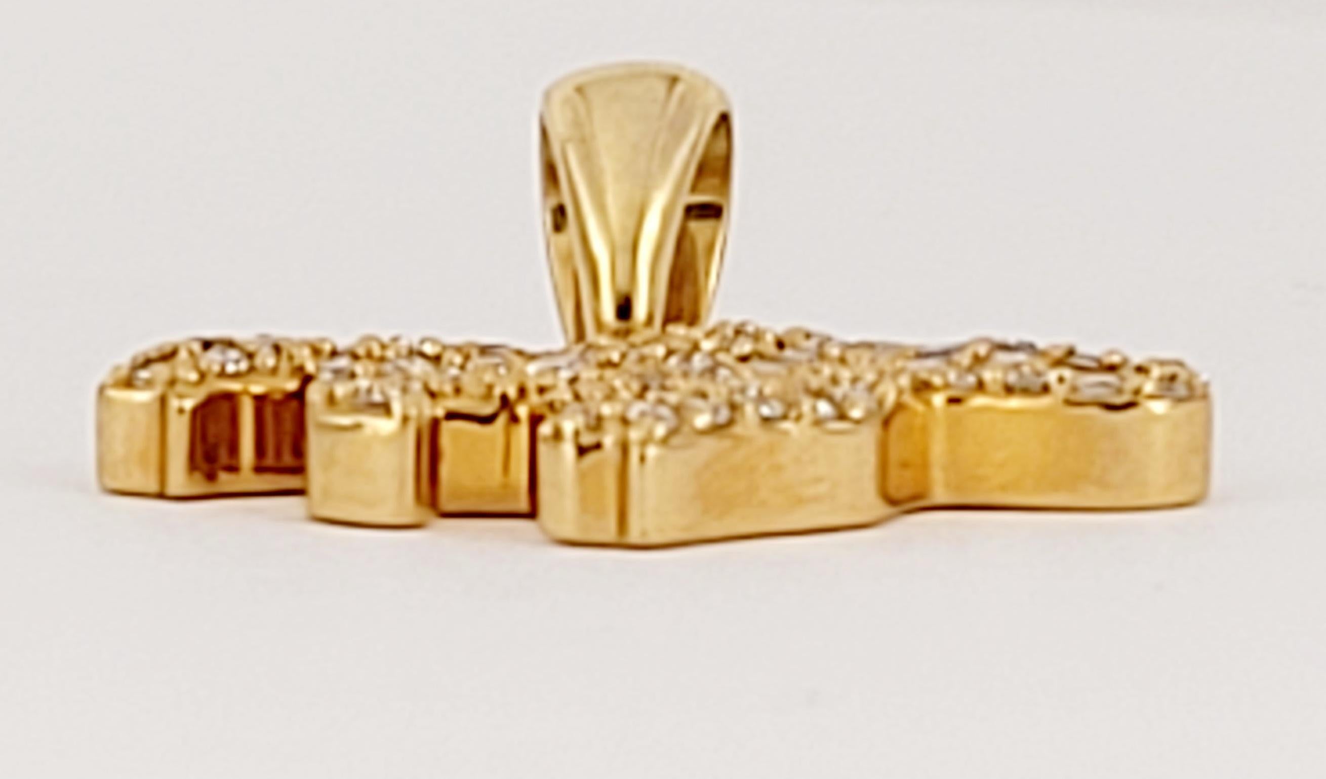 De los hombres Colgante de tigre sin marca  Oro amarillo de 14 quilates con diamantes en venta