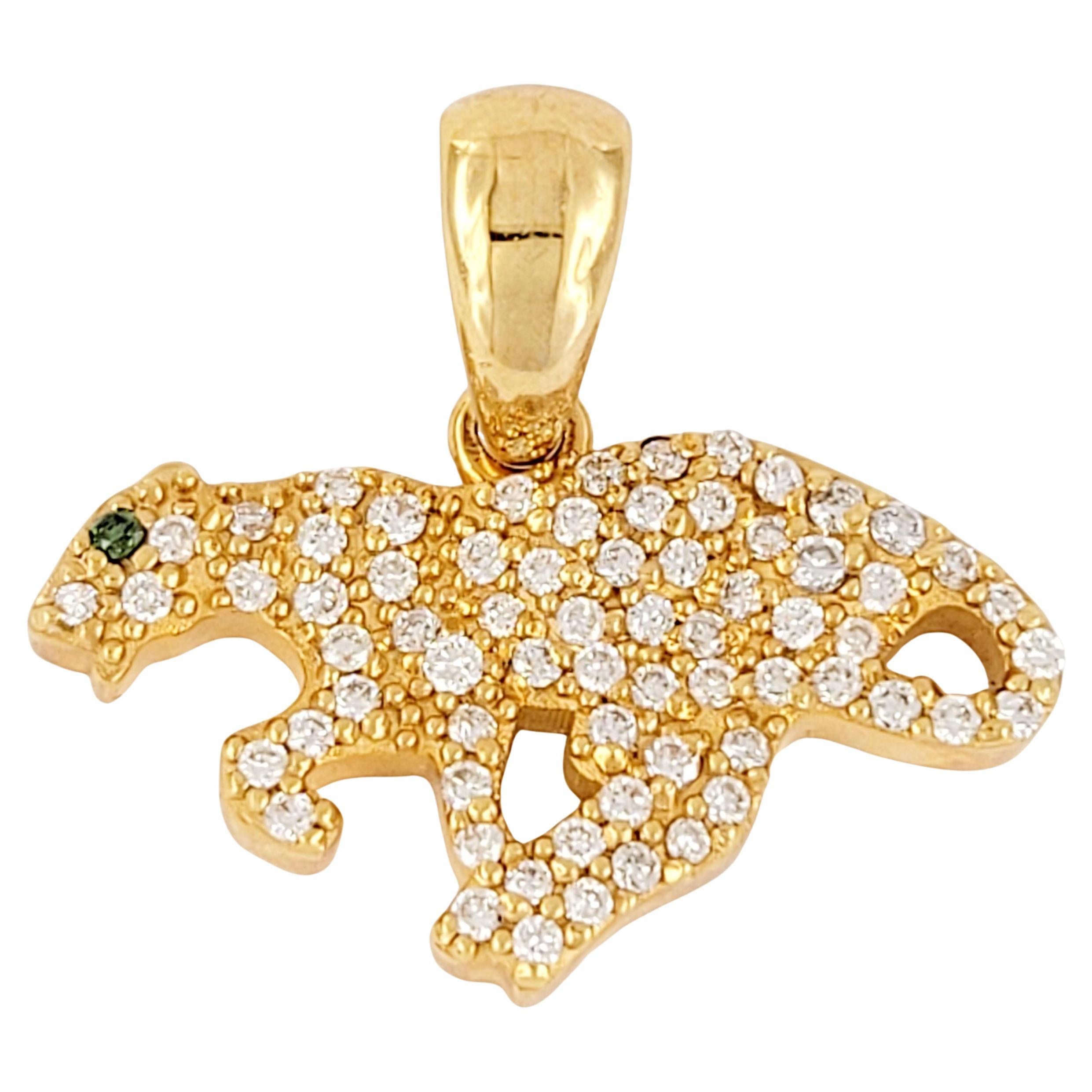 Colgante de tigre sin marca  Oro amarillo de 14 quilates con diamantes en venta