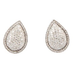 Unbranded Women
s 14ct White Gold Diamond Pear Shaped Earrings